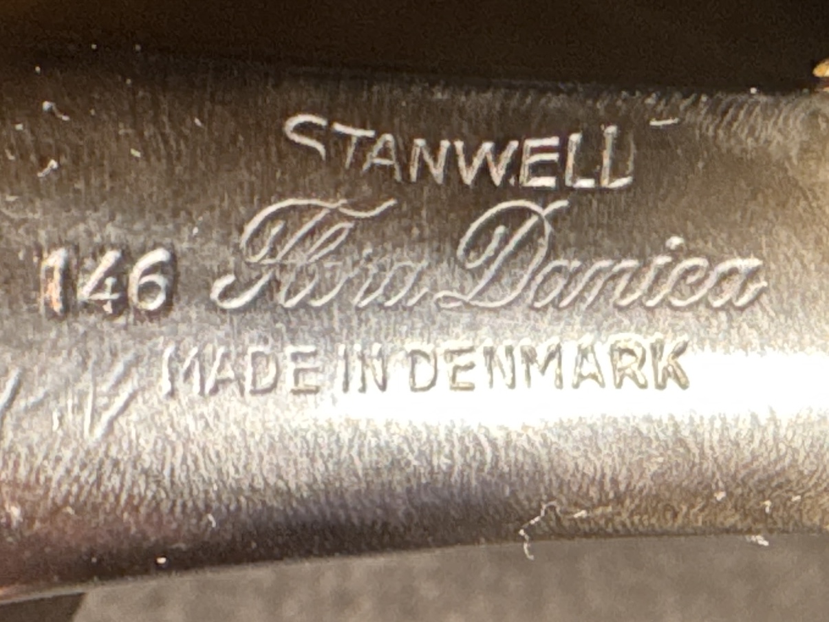 Stanwell Flora Danica Smooth Straight Acorn Vulcanite Stem Ebony Ebonite Era 1948-1998 Estate Pipe 12