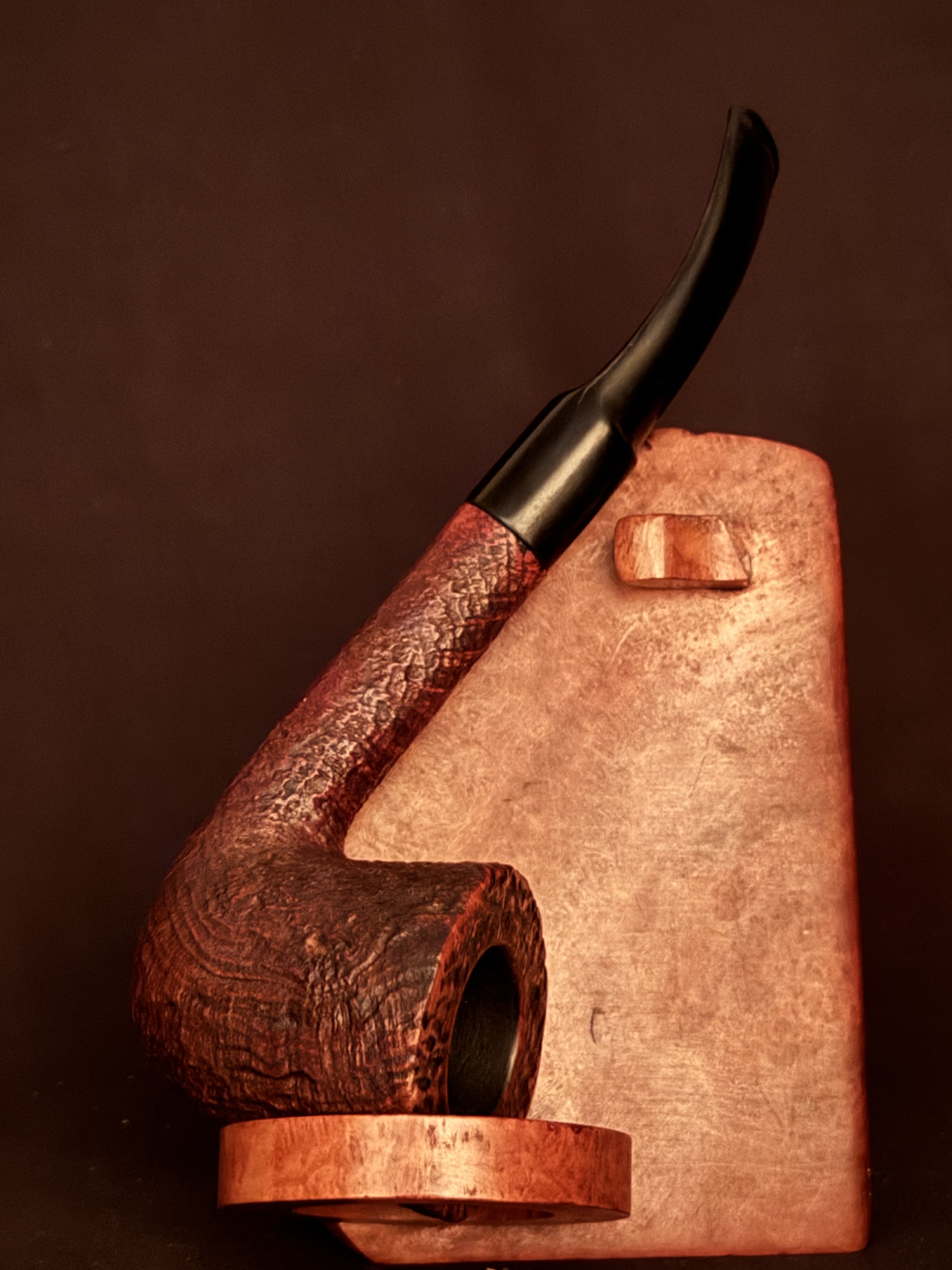 Emenit Classic Briar 802 Sandblast Bent Dublin Estate Pipe, Vulcanite Saddle Stem, Fishtail Bit, No Filter 4