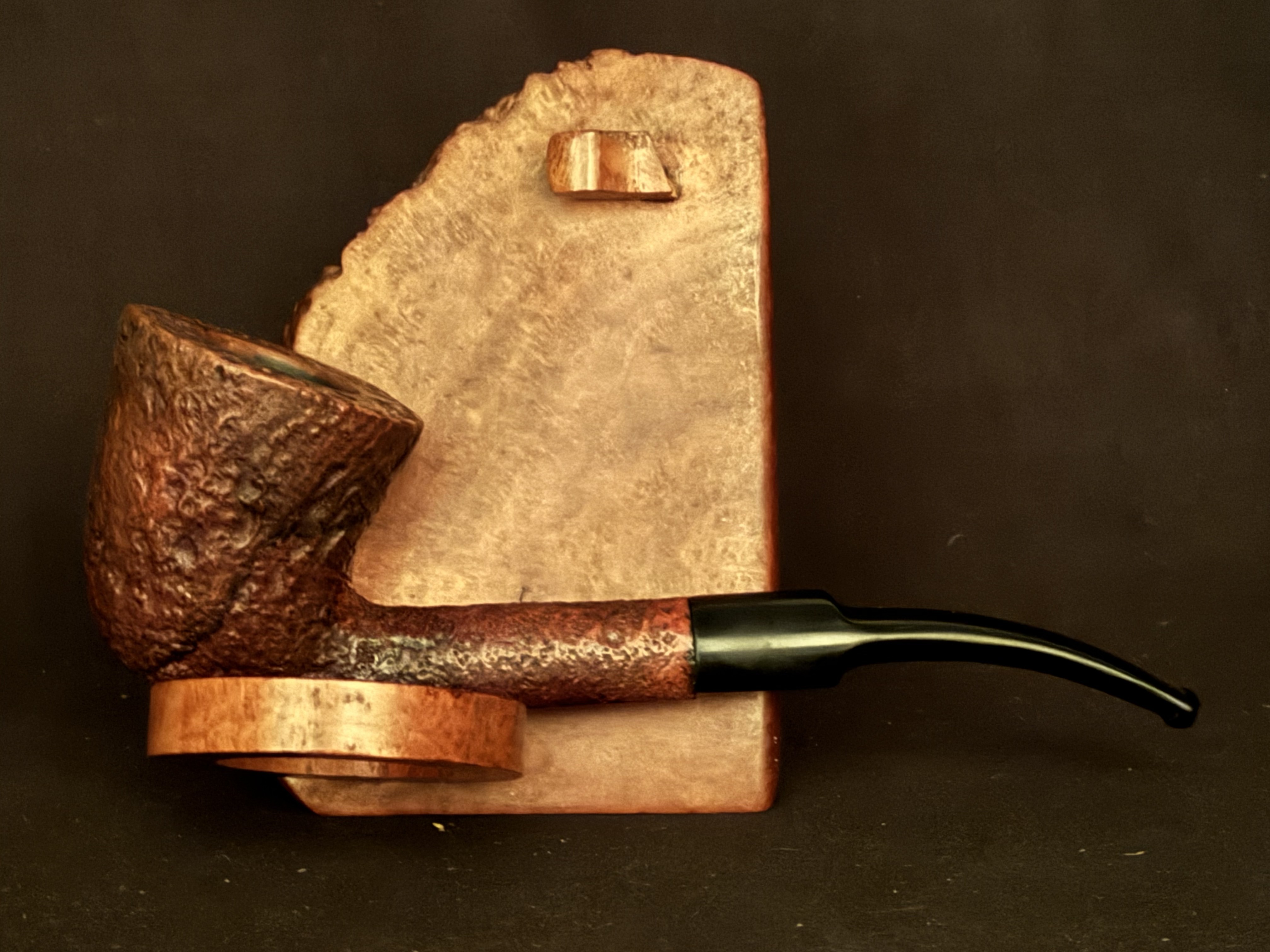 Emenit Classic Briar 802 Sandblast Bent Dublin Estate Pipe, Vulcanite Saddle Stem, Fishtail Bit, No Filter 10