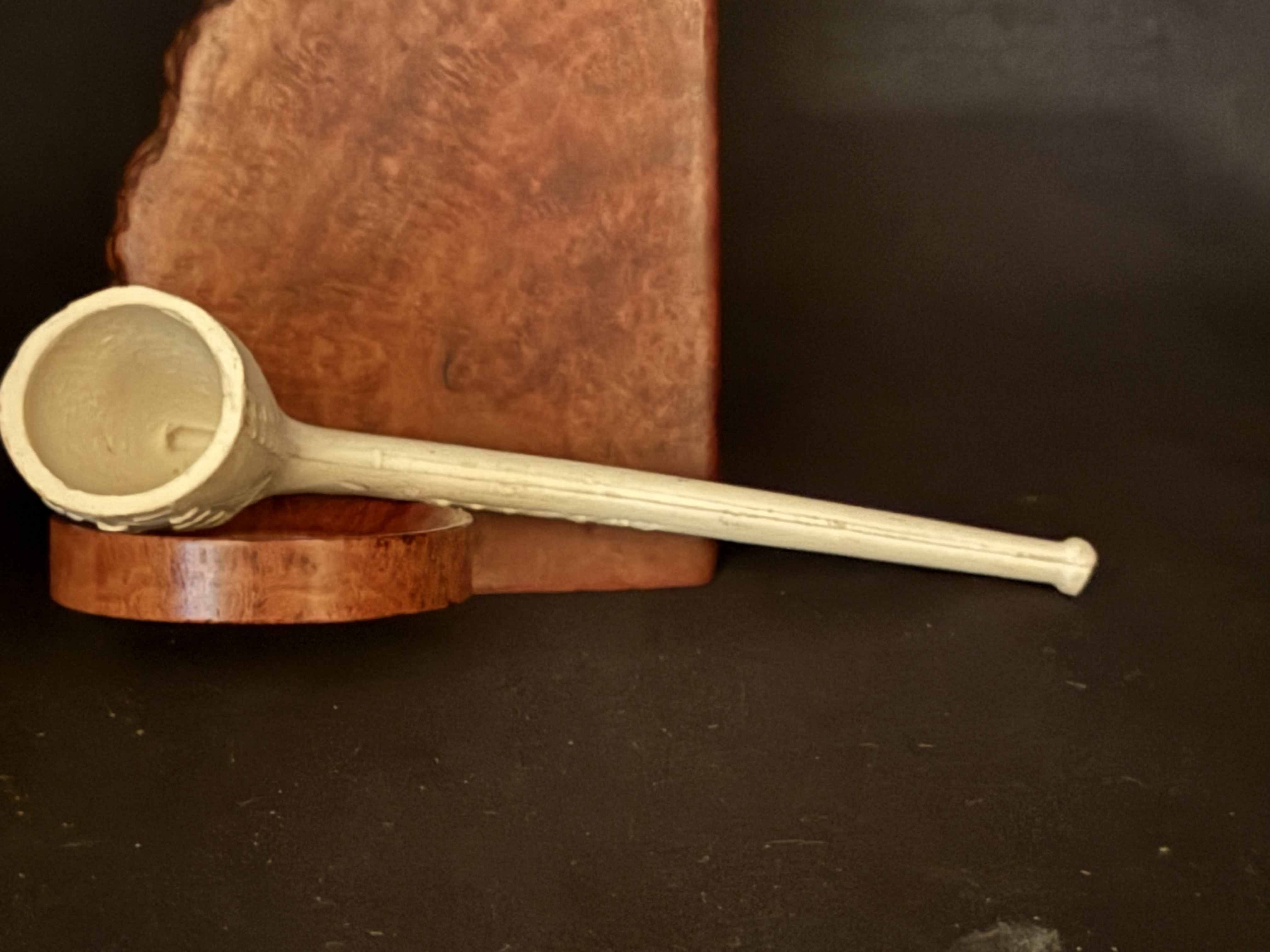 White Clay Cutty Pipe, Ship and Anchor Relief, Marked Germany, Unsmoked Old New Stock 5