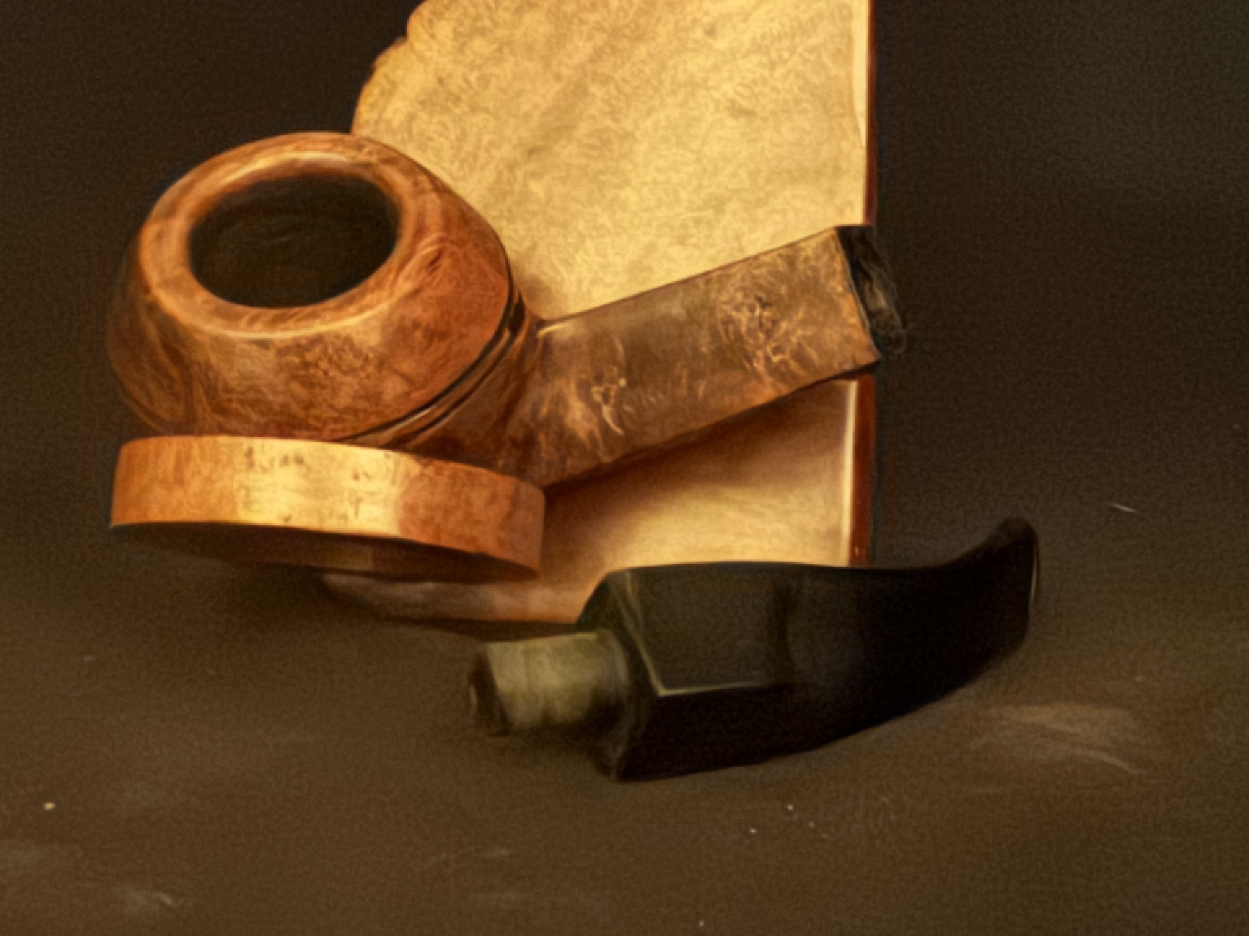 Aristocrat London Made Superman Bulldog Estate Pipe - Smooth Briar, Bent, Vulcanite Saddle Stem 3