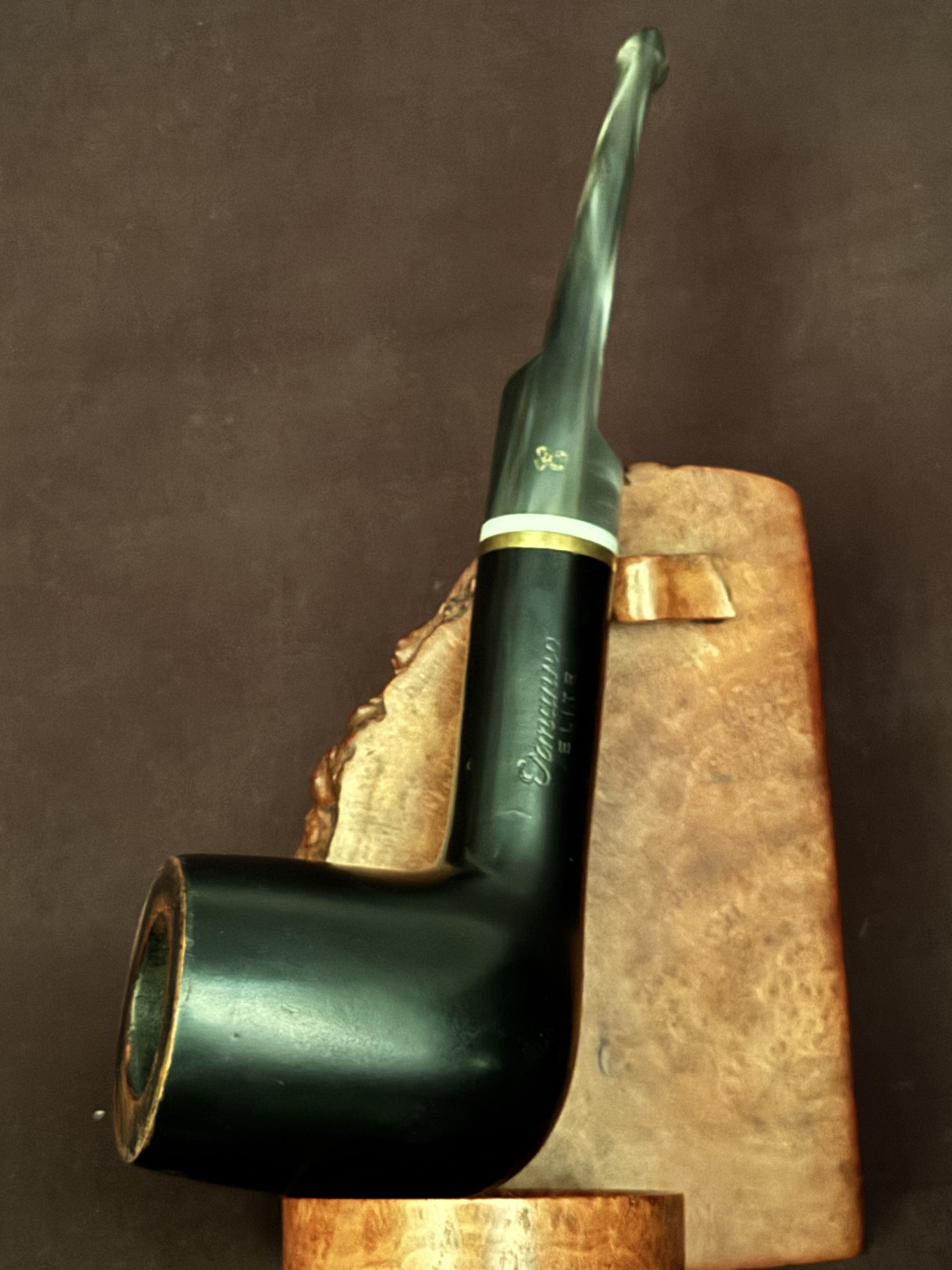 Ermanno Elite 60 S Smooth Dark Green Estate Briar Pipe, 9mm Filter