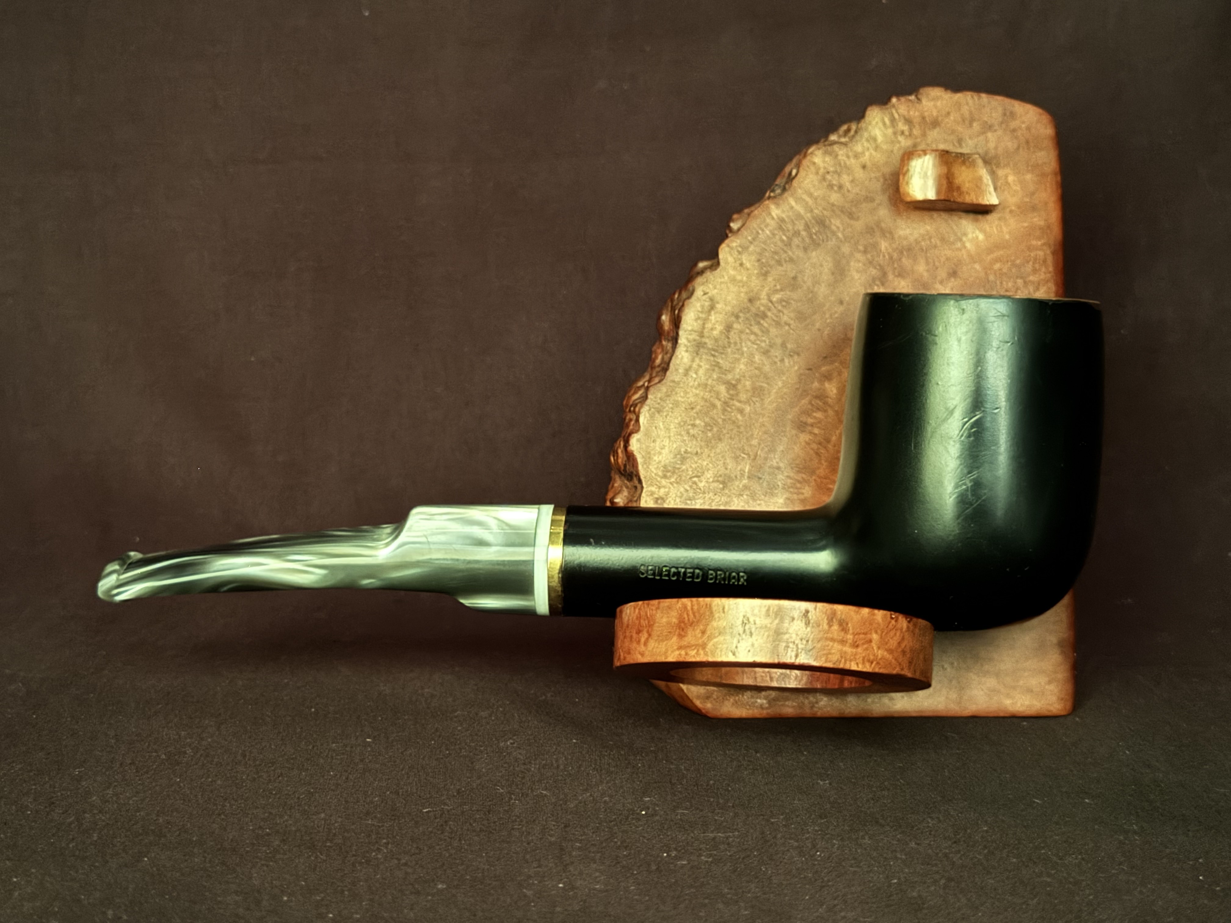 Ermanno Elite 60 S Smooth Dark Green Estate Briar Pipe, 9mm Filter 4