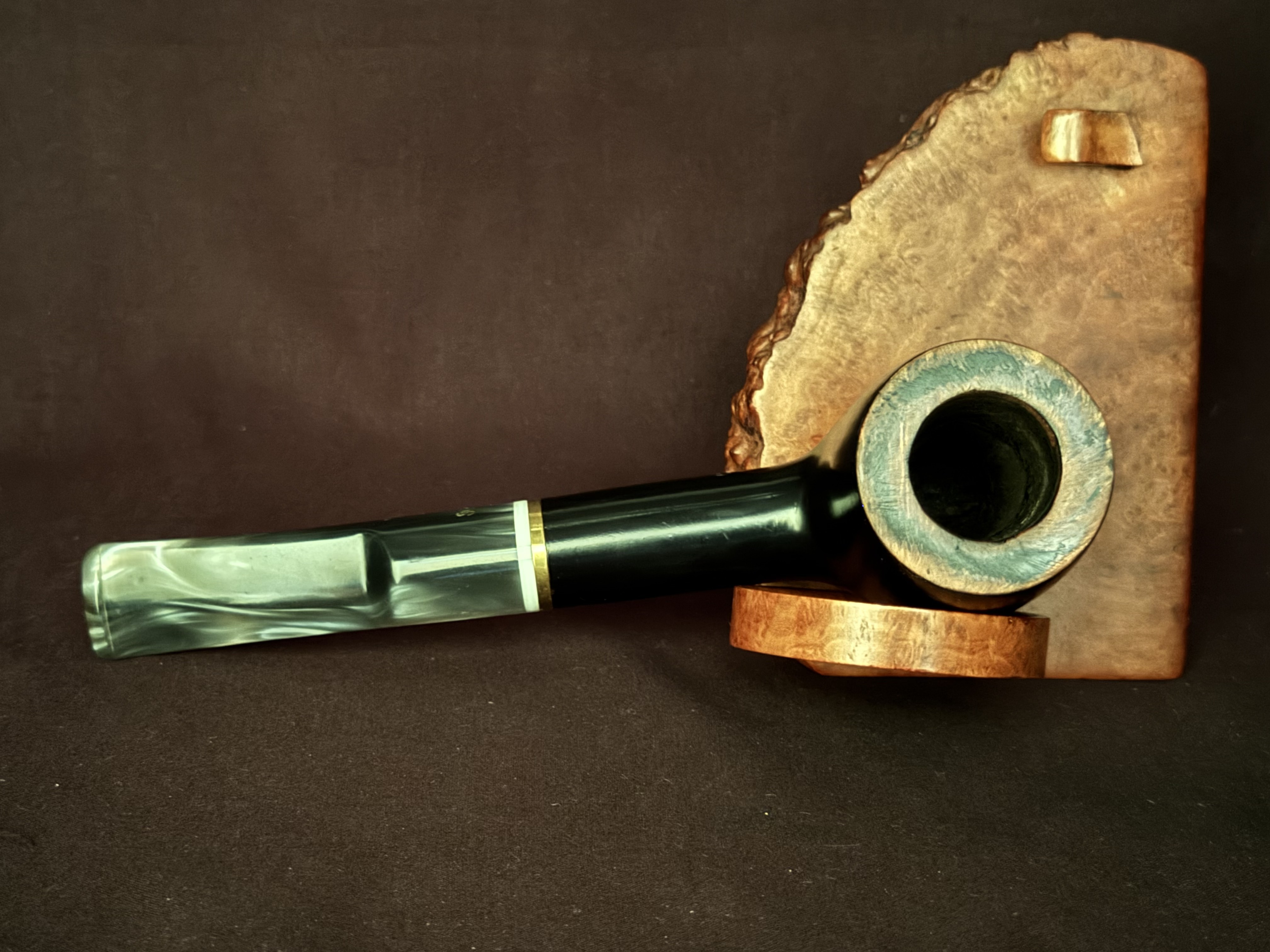 Ermanno Elite 60 S Smooth Dark Green Estate Briar Pipe, 9mm Filter 5