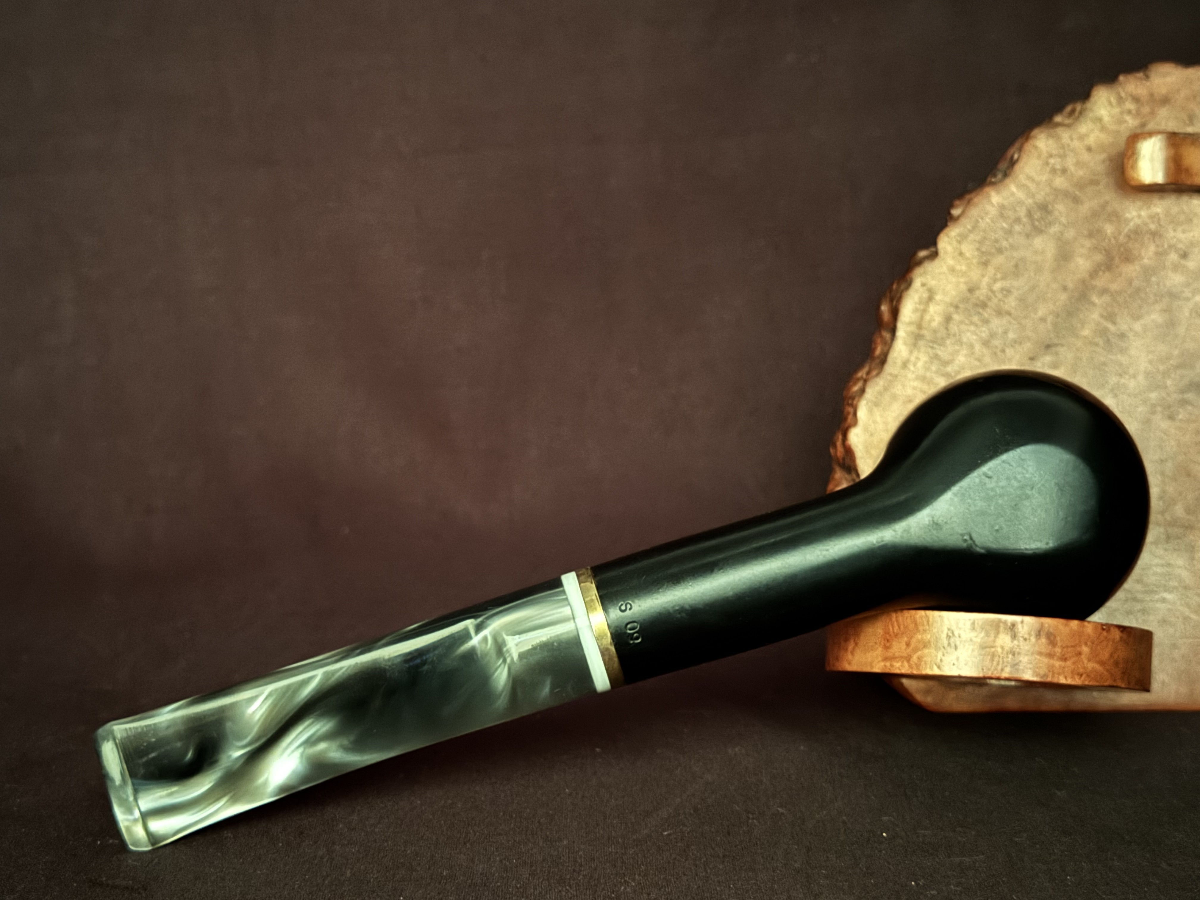 Ermanno Elite 60 S Smooth Dark Green Estate Briar Pipe, 9mm Filter 6