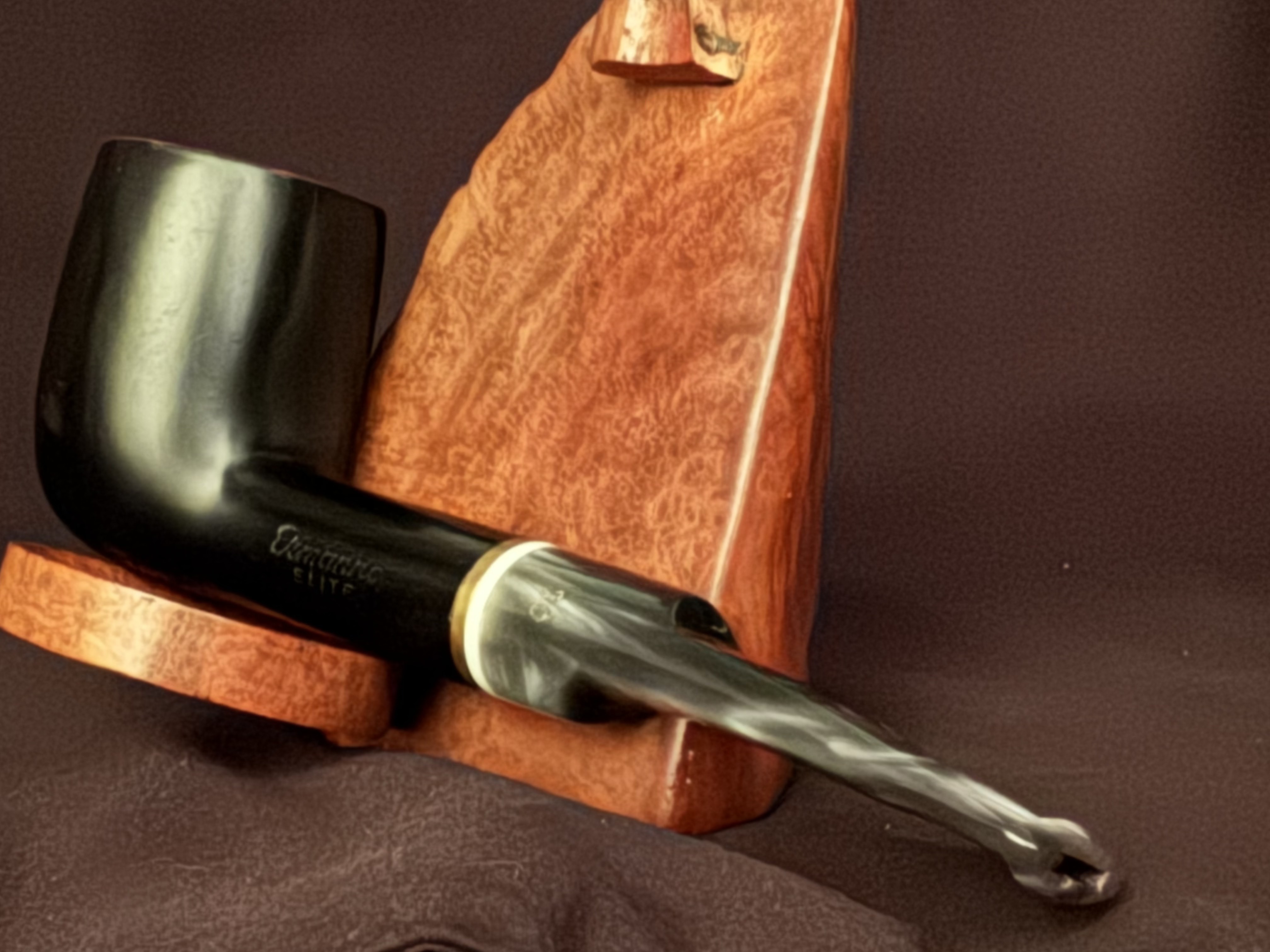 Ermanno Elite 60 S Smooth Dark Green Estate Briar Pipe, 9mm Filter 8