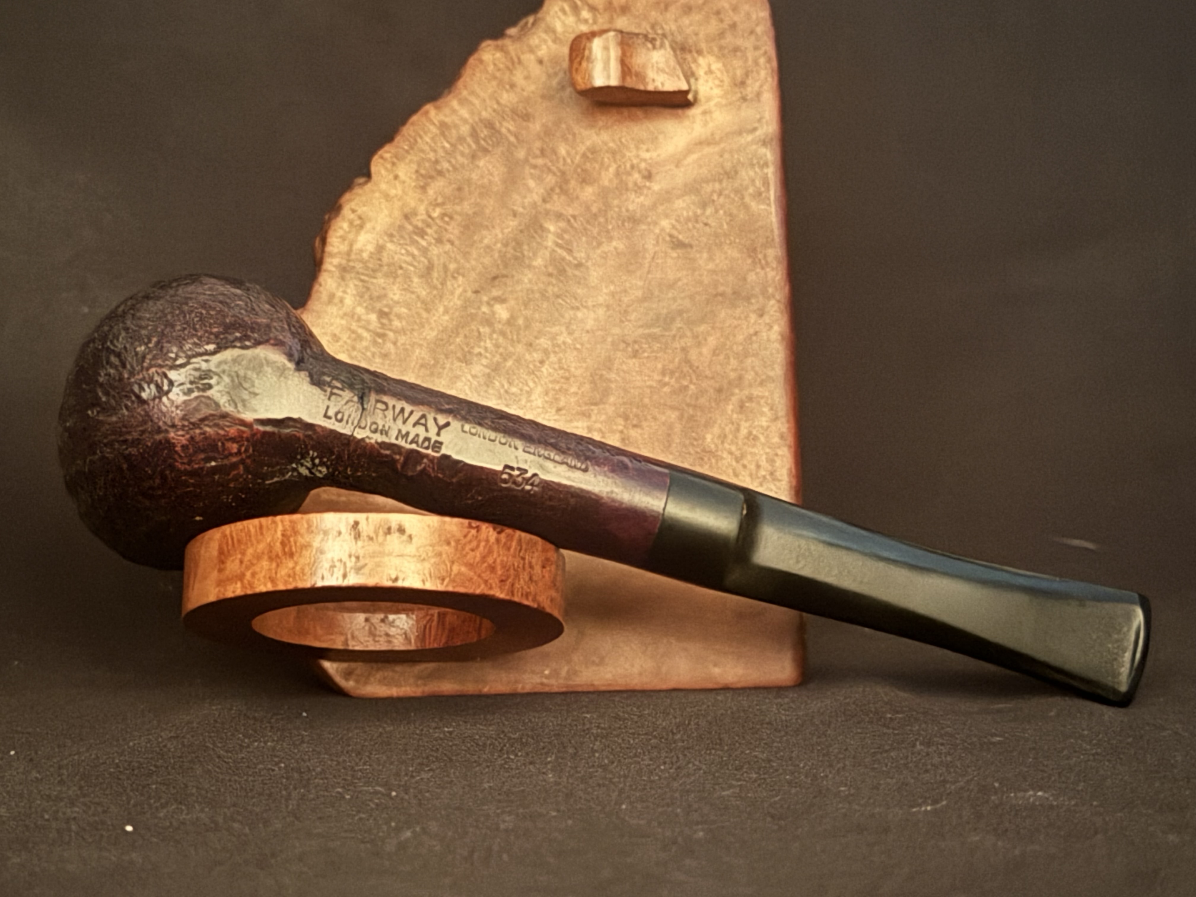 Farway London 534 Classic Sandblast Straight Billiard Estate Pipe 6
