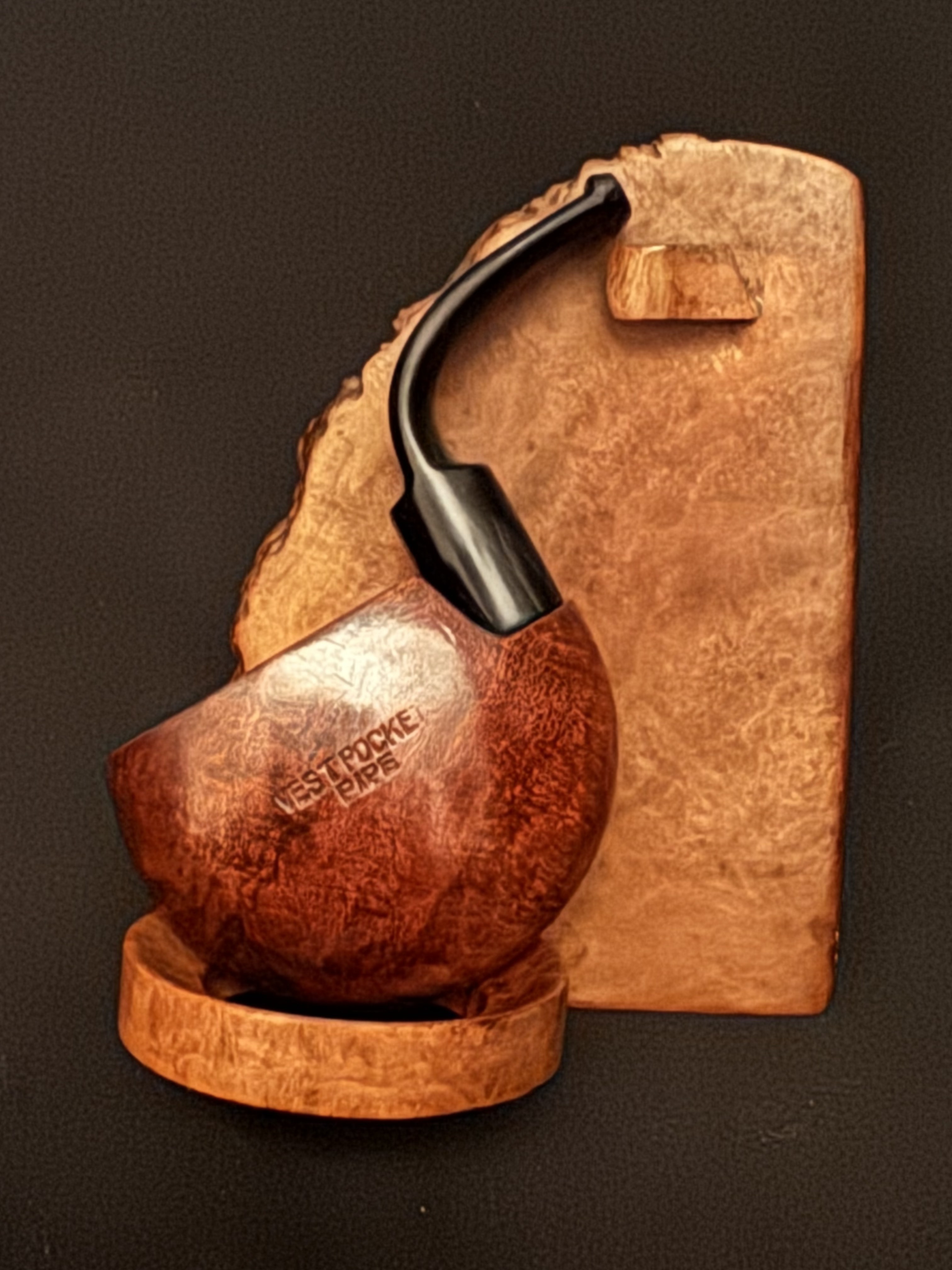 Folding Vest Pocket Smooth Briar Tobacco Pipe, Estate Pre-Smoked