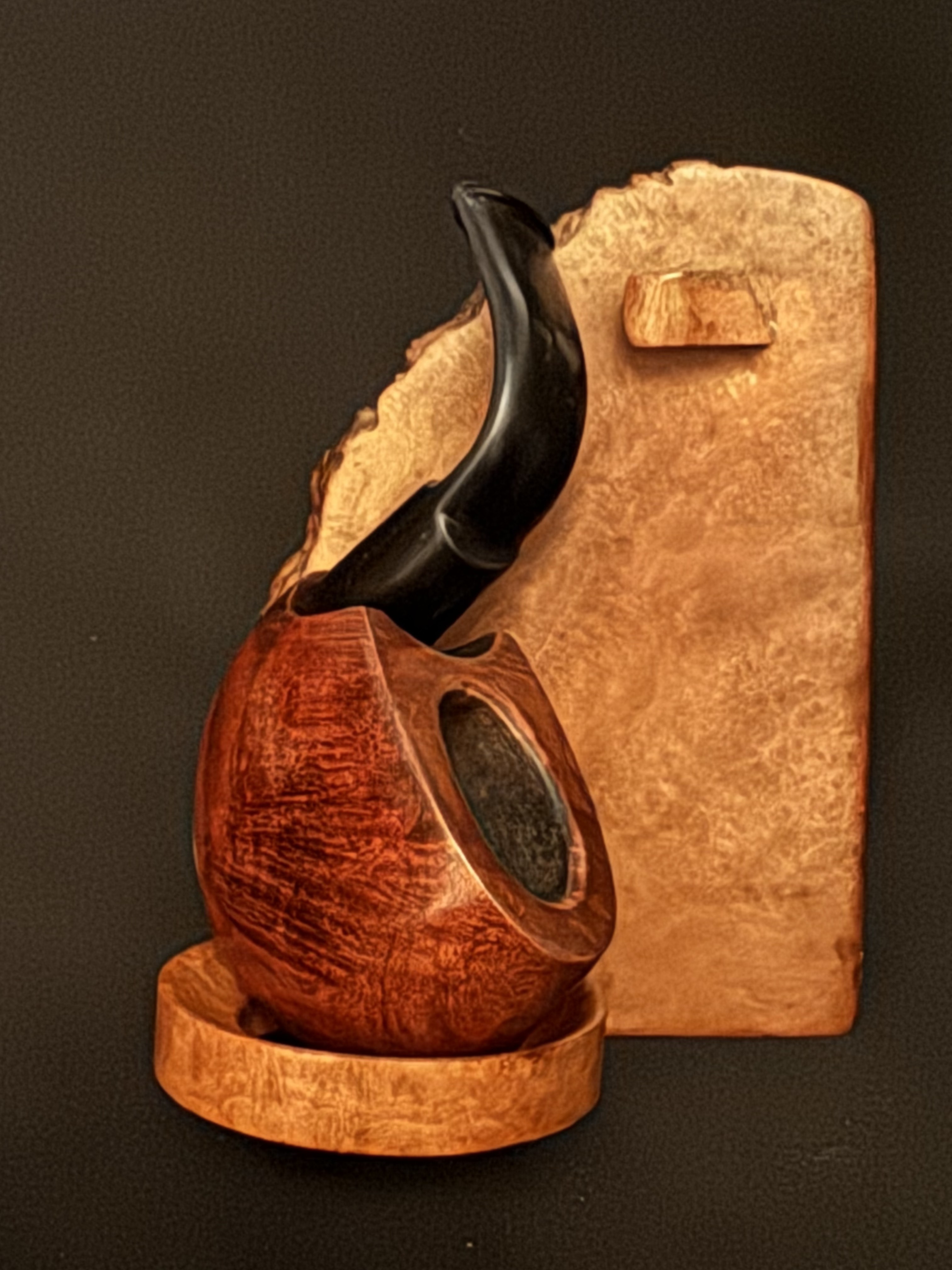 Folding Vest Pocket Smooth Briar Tobacco Pipe, Estate Pre-Smoked 2