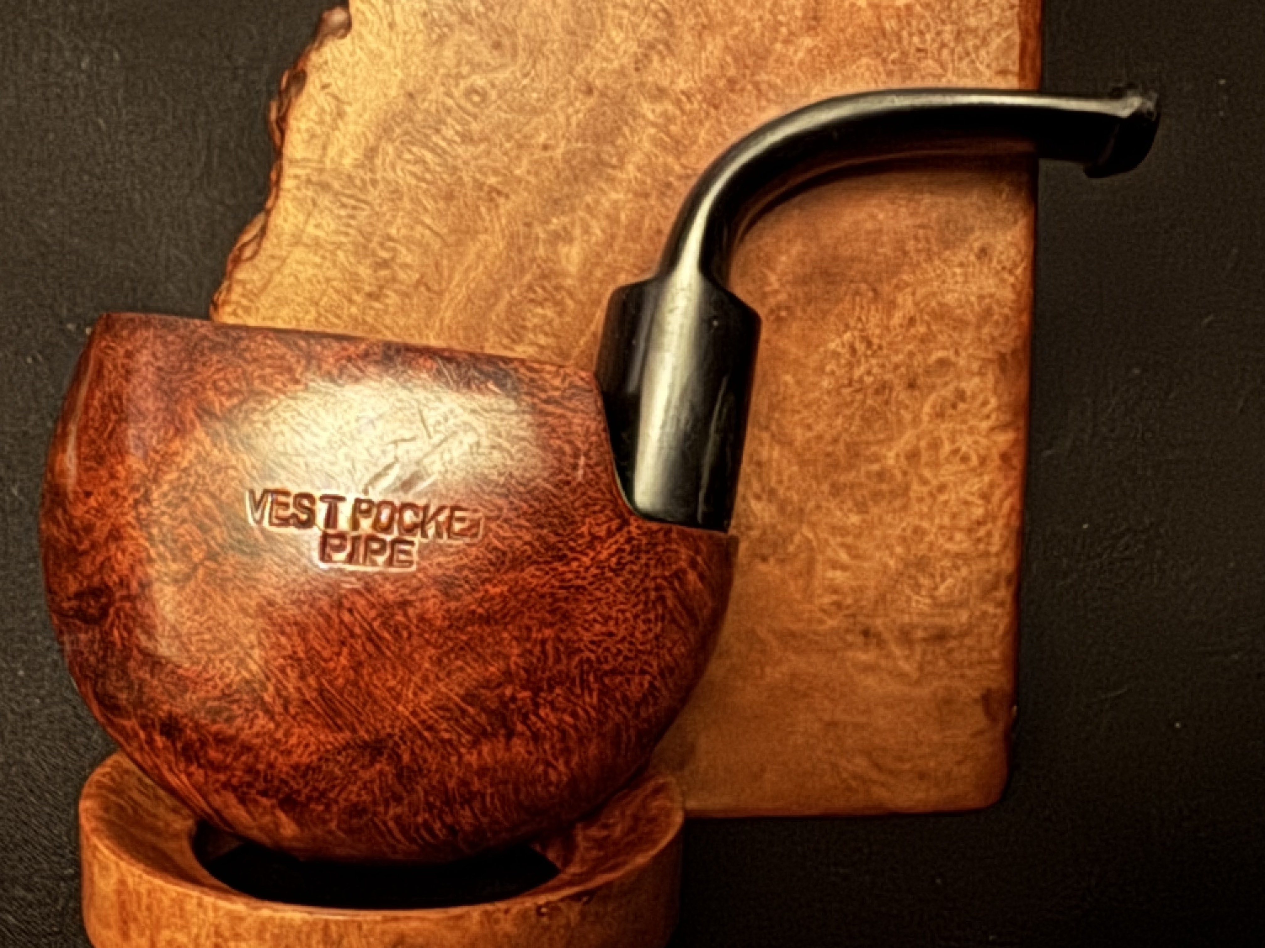 Folding Vest Pocket Smooth Briar Tobacco Pipe, Estate Pre-Smoked 4