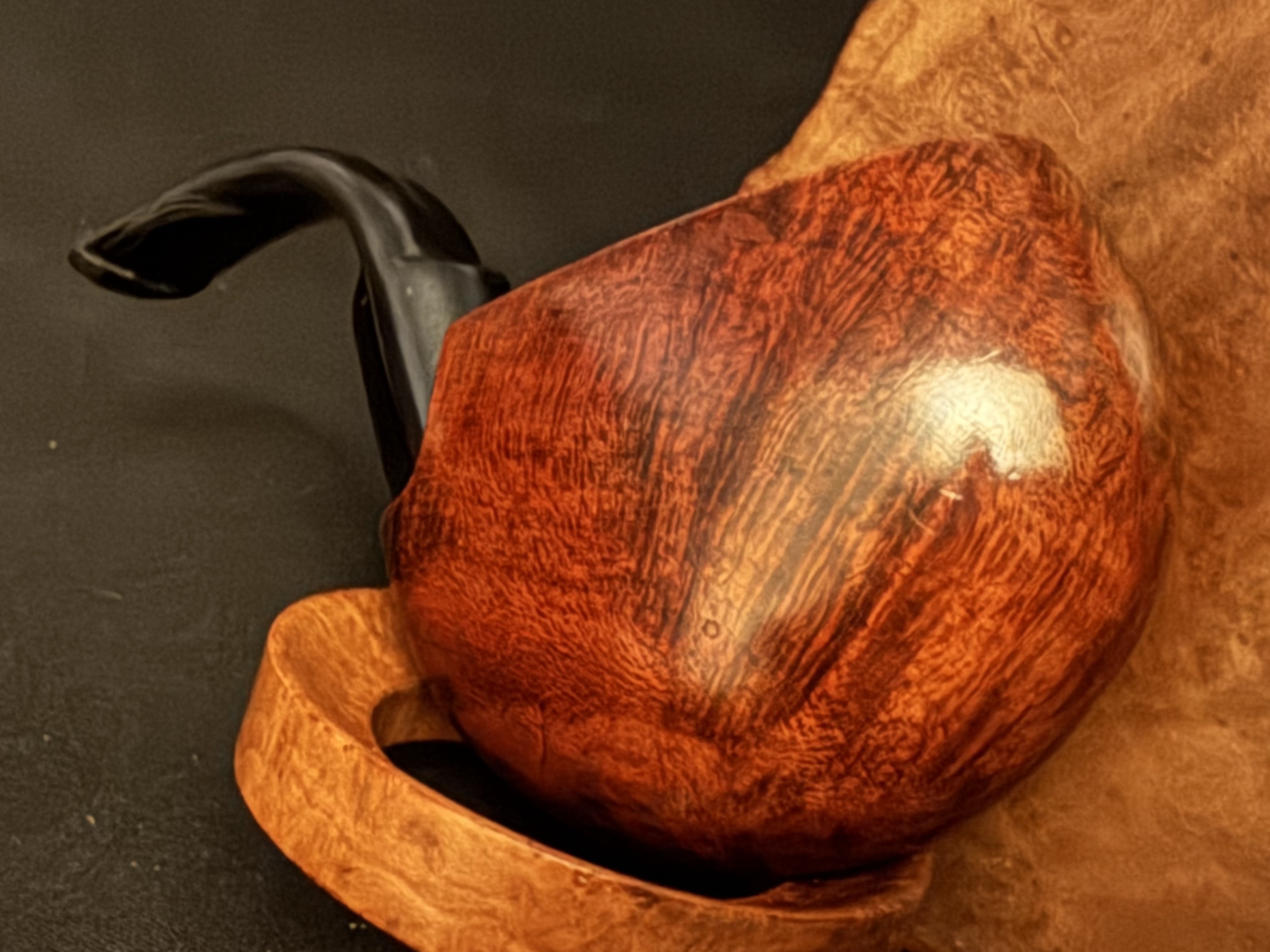 Folding Vest Pocket Smooth Briar Tobacco Pipe, Estate Pre-Smoked 8
