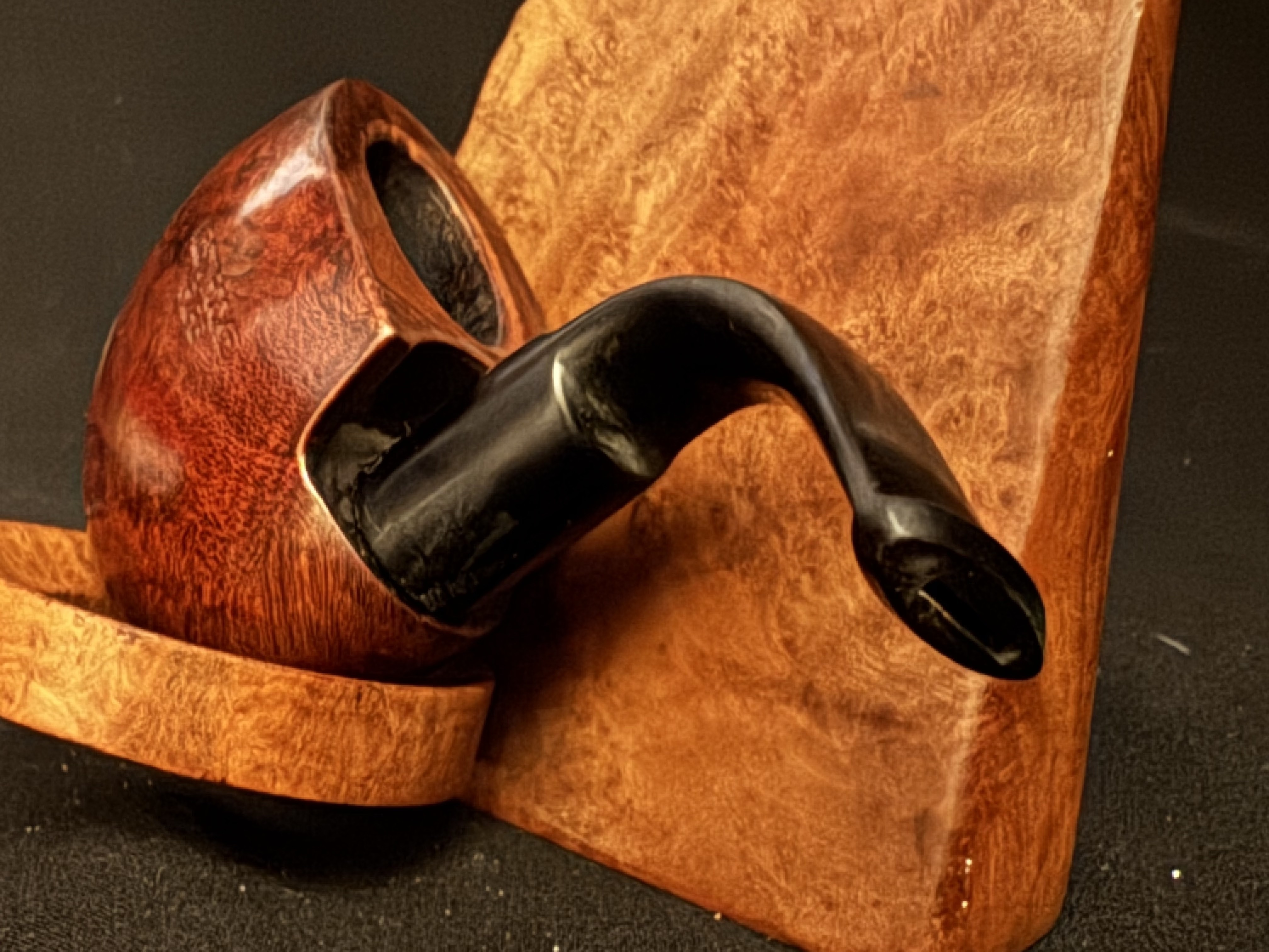 Folding Vest Pocket Smooth Briar Tobacco Pipe, Estate Pre-Smoked 9