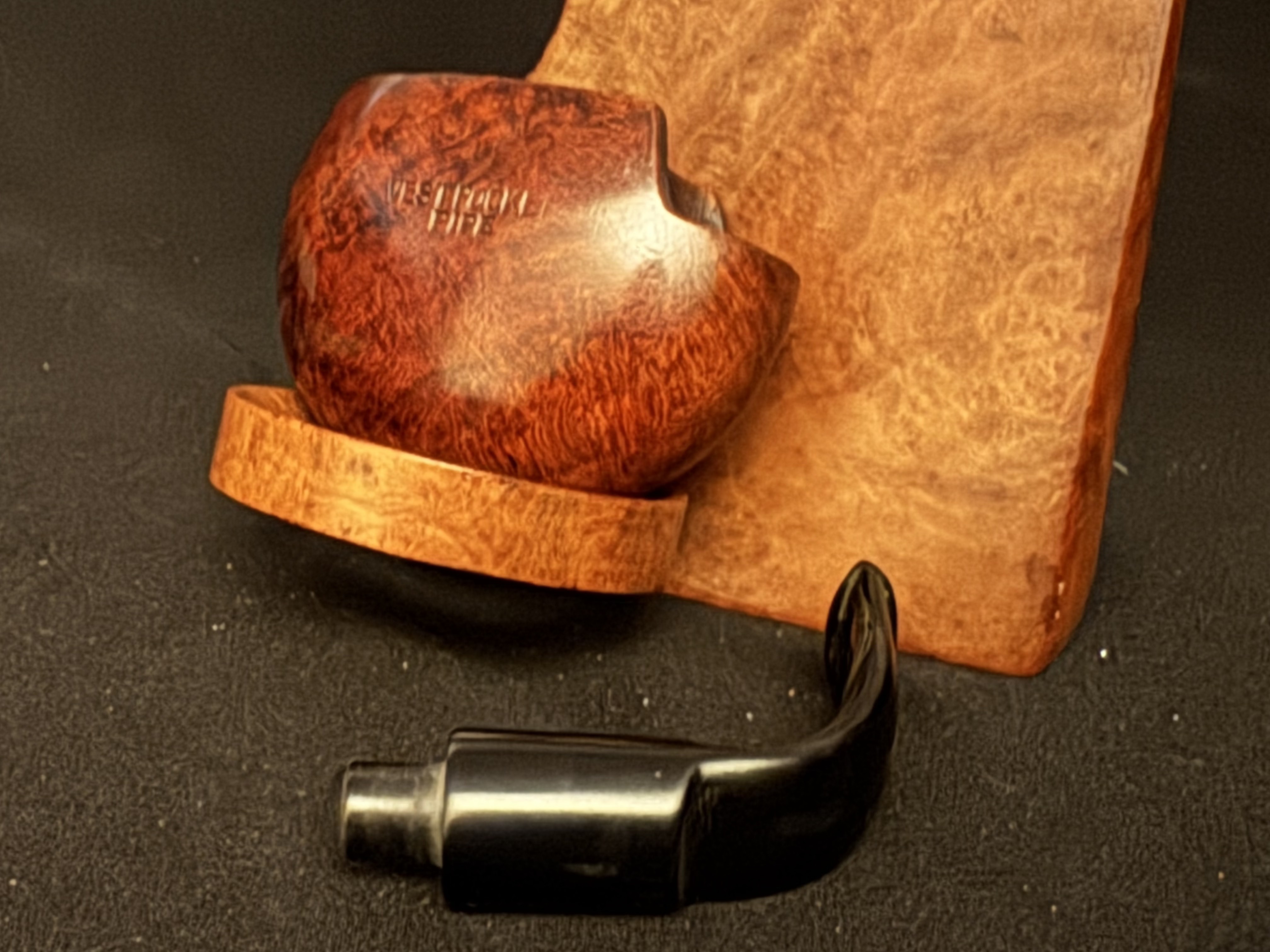 Folding Vest Pocket Smooth Briar Tobacco Pipe, Estate Pre-Smoked 3