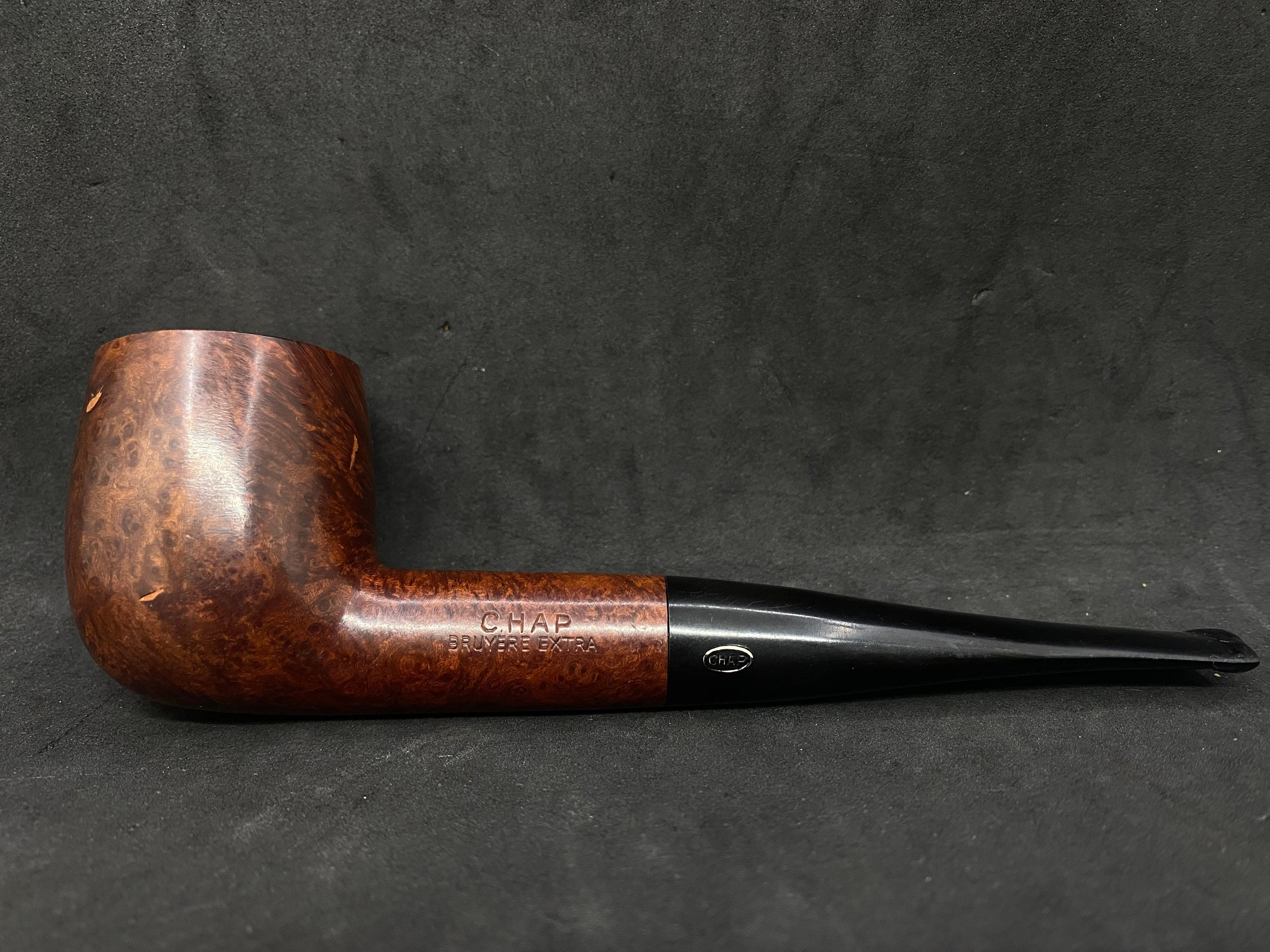 French Estate CHAP Bruyere 512 Meerschaum Insert Smooth Straight Billiard