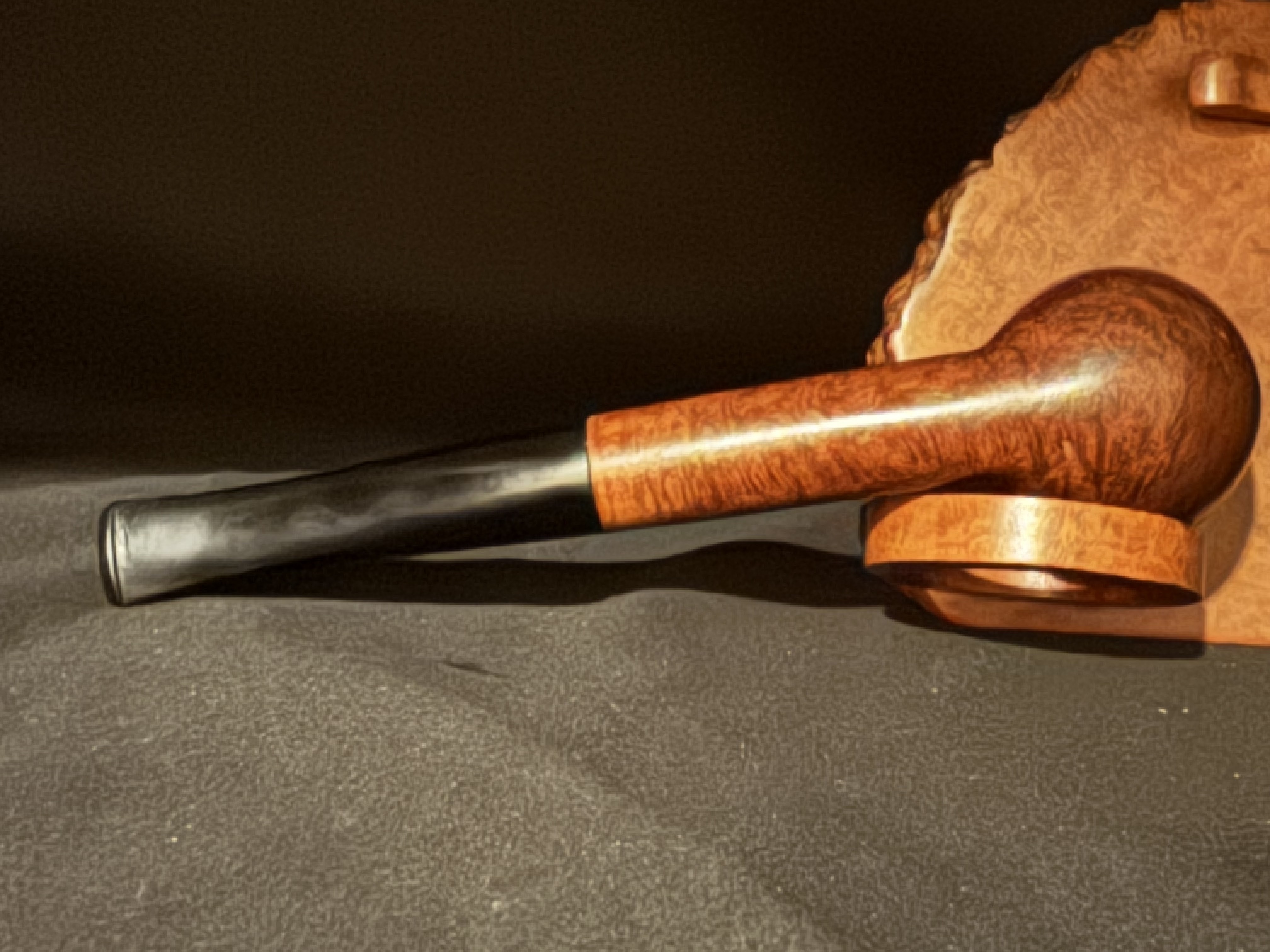 CHAP Large Smooth Straight Billiard Estate Pipe - French, Vulcanite Fishtail Stem, No Filter 6