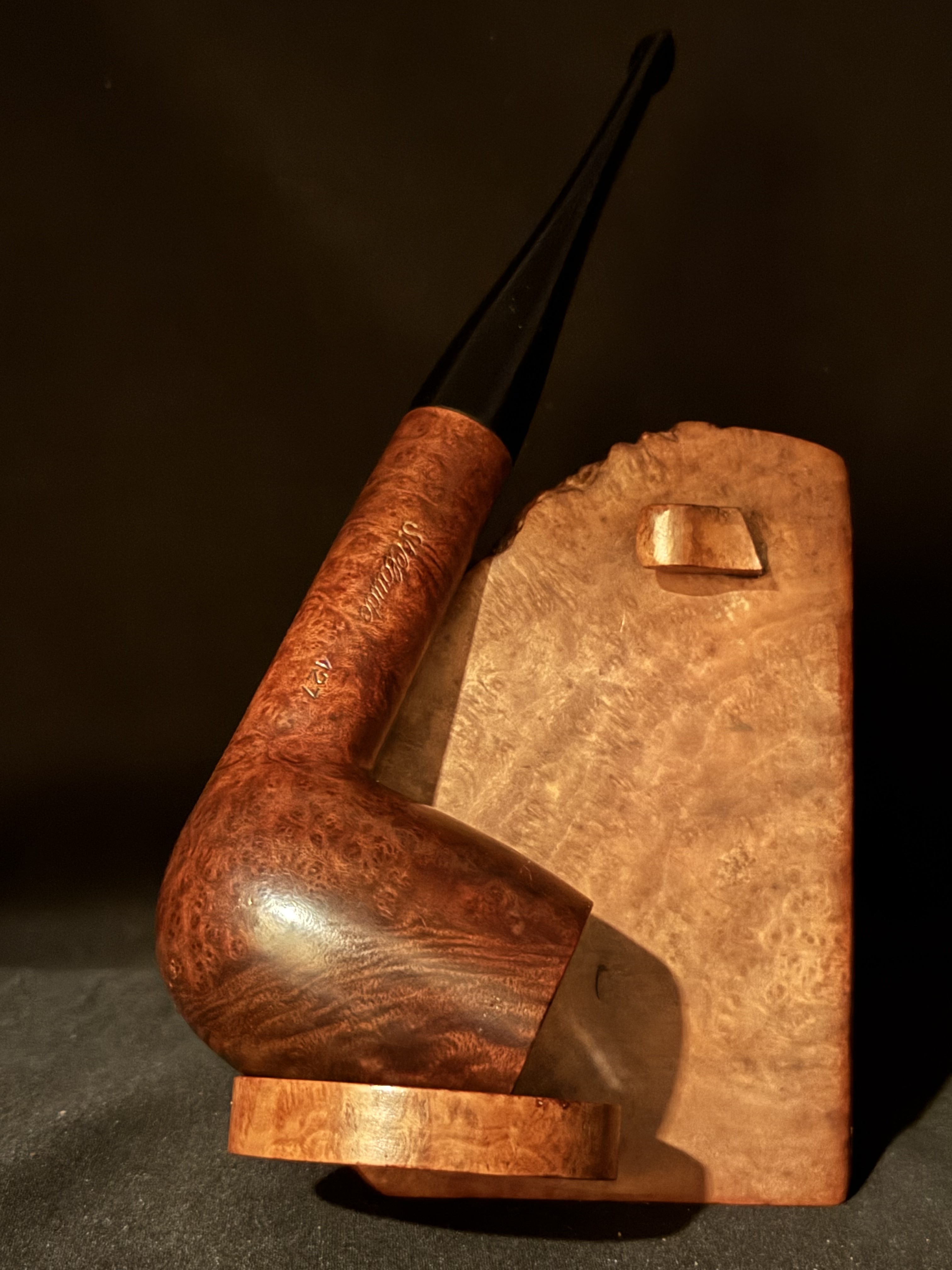 CHAP Large Smooth Straight Billiard Estate Pipe - French, Vulcanite Fishtail Stem, No Filter 9