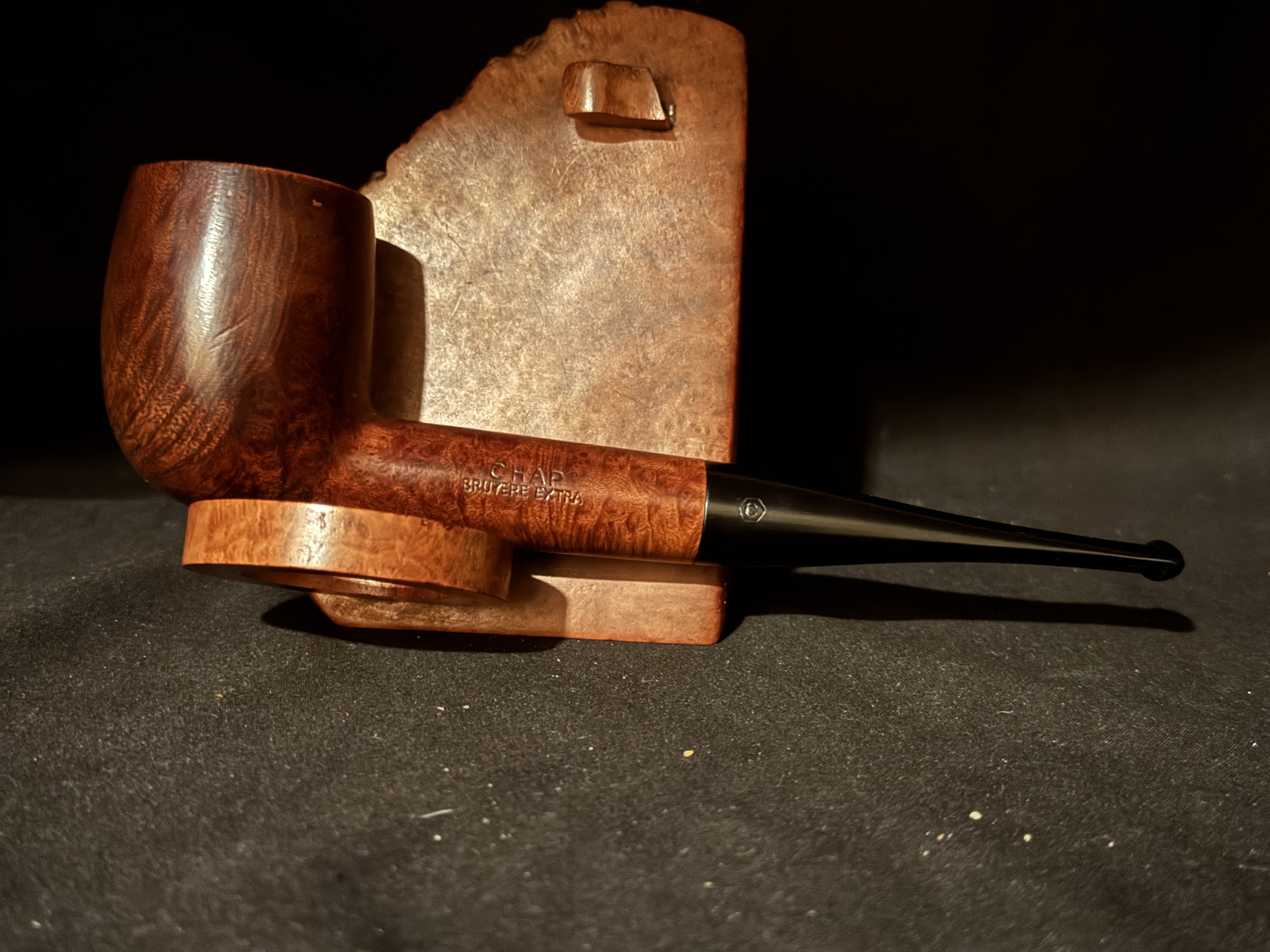 CHAP Large Smooth Straight Billiard Estate Pipe - French, Vulcanite Fishtail Stem, No Filter 10