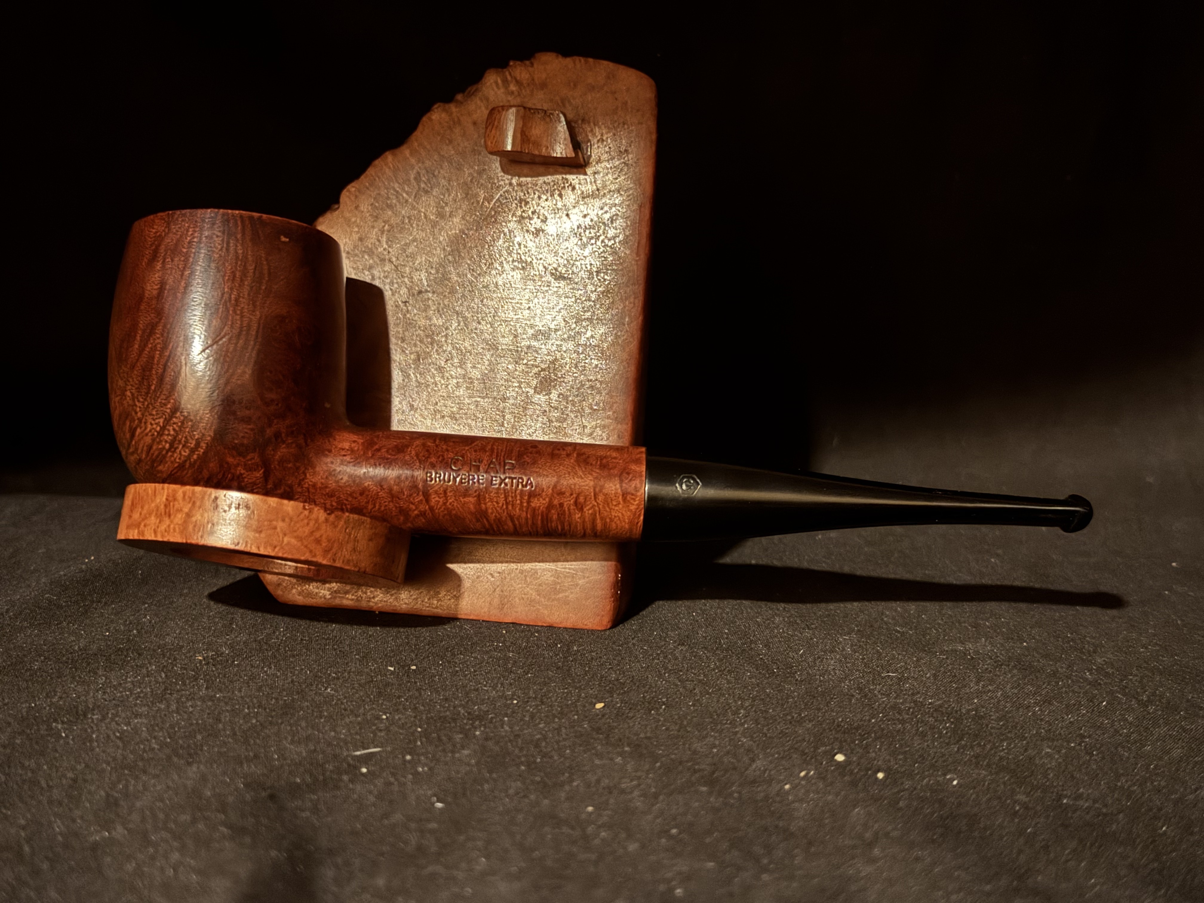CHAP Large Smooth Straight Billiard Estate Pipe - French, Vulcanite Fishtail Stem, No Filter 11