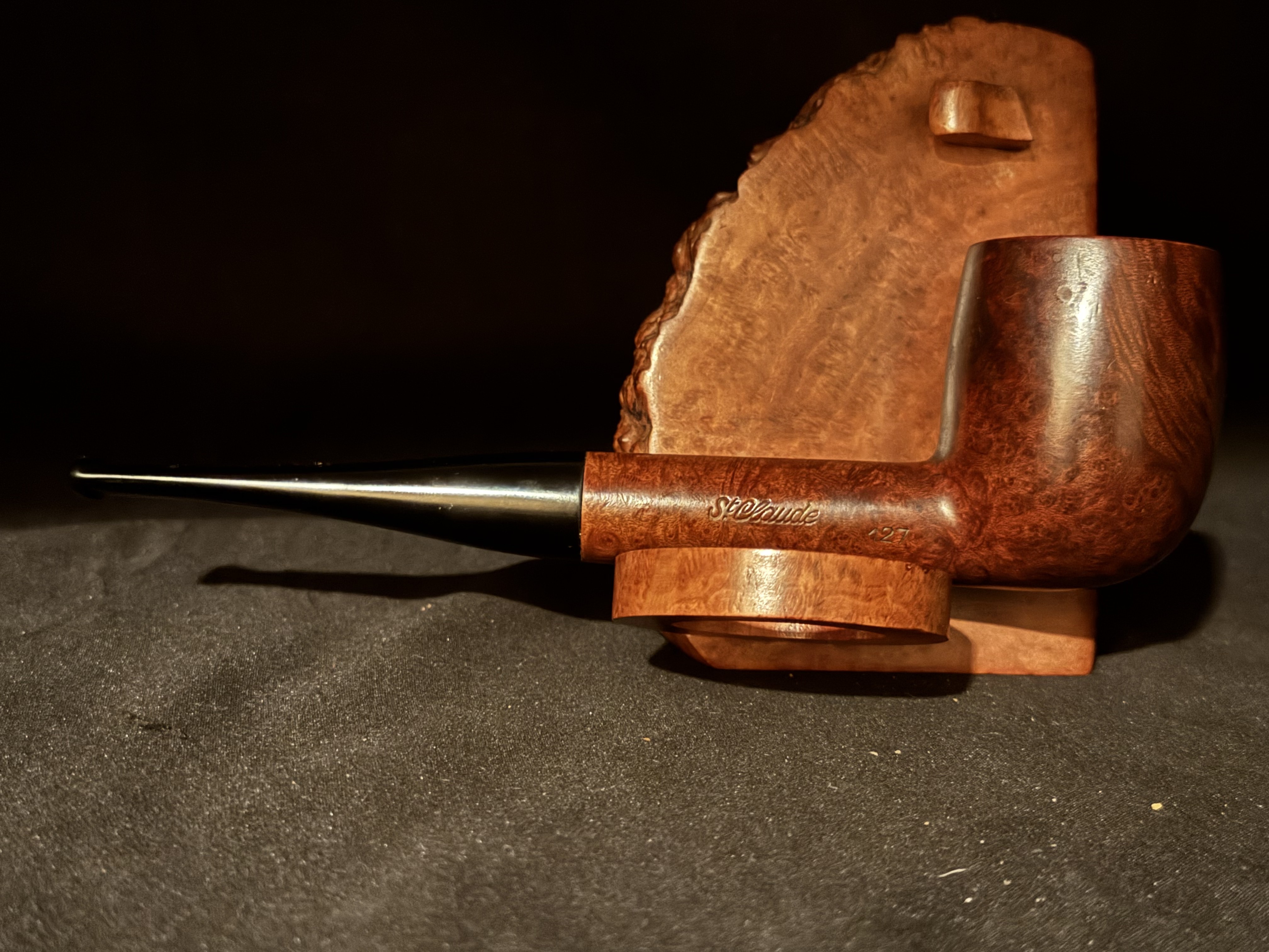 CHAP Large Smooth Straight Billiard Estate Pipe - French, Vulcanite Fishtail Stem, No Filter 12