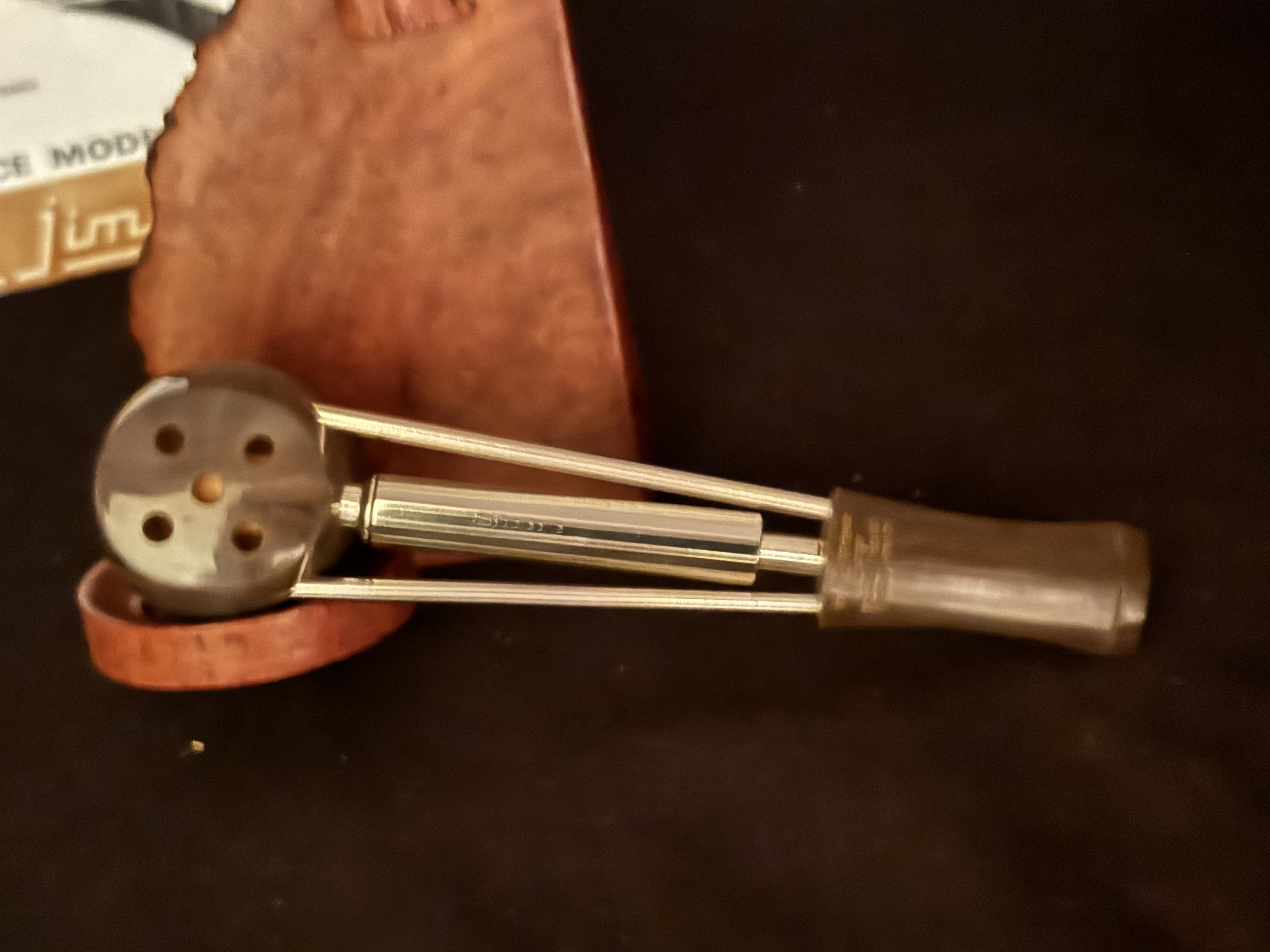 Jima French Metal Pipe with Meerschaum Bowl Insert - Brevete France &. - Estate Pipe 2