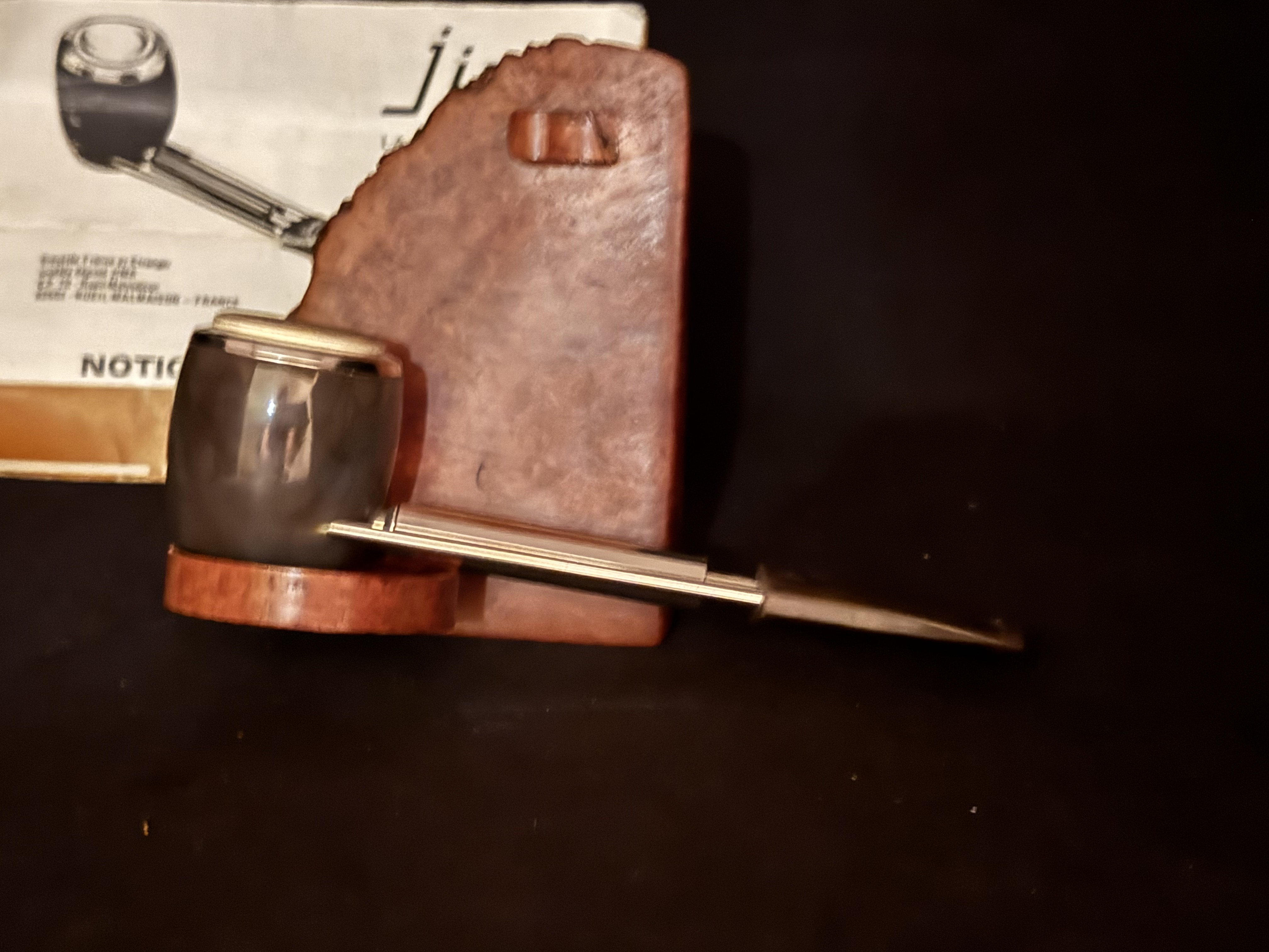 Jima French Metal Pipe with Meerschaum Bowl Insert - Brevete France &. - Estate Pipe 9