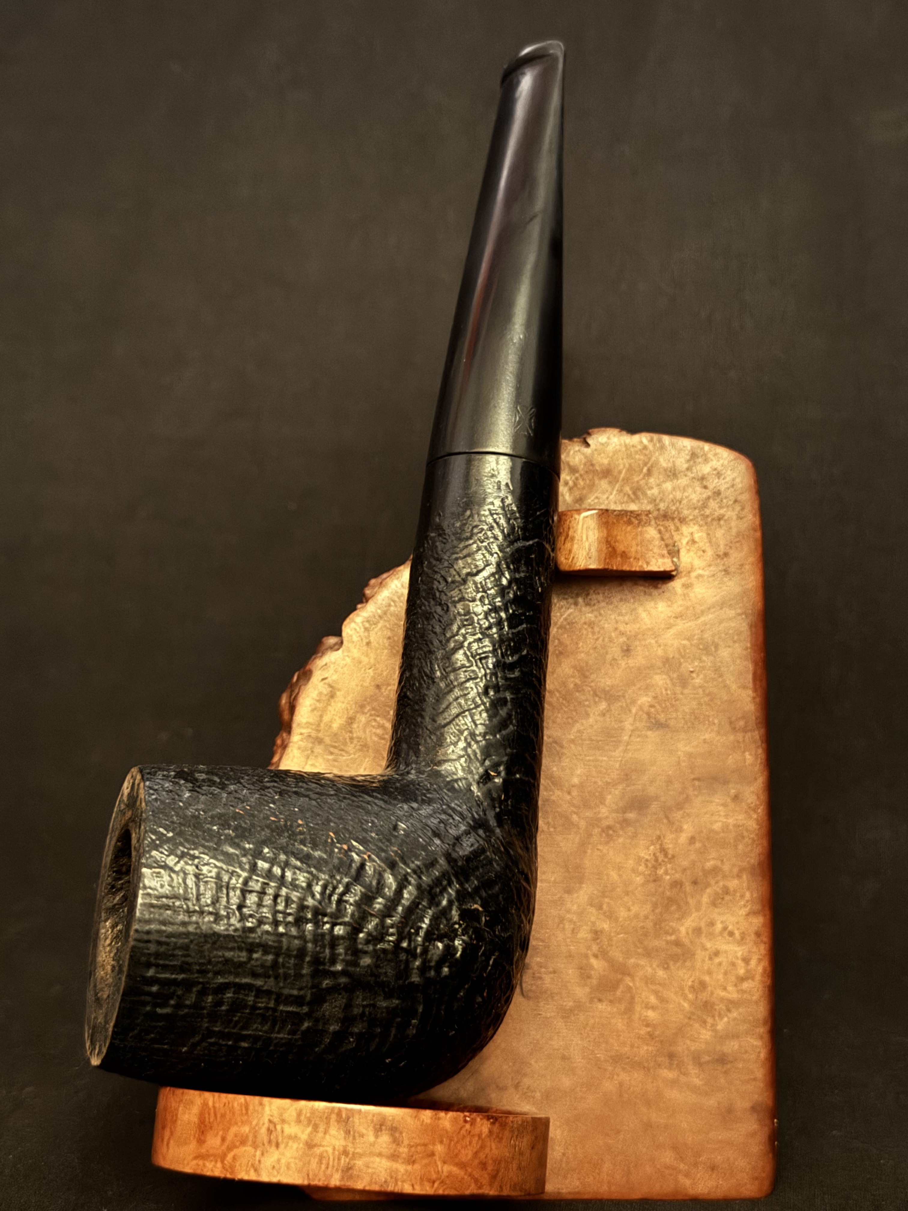 GBD Product Prince of Wales Sandblast Billiard Estate Pipe, Vulcanite Stem 2