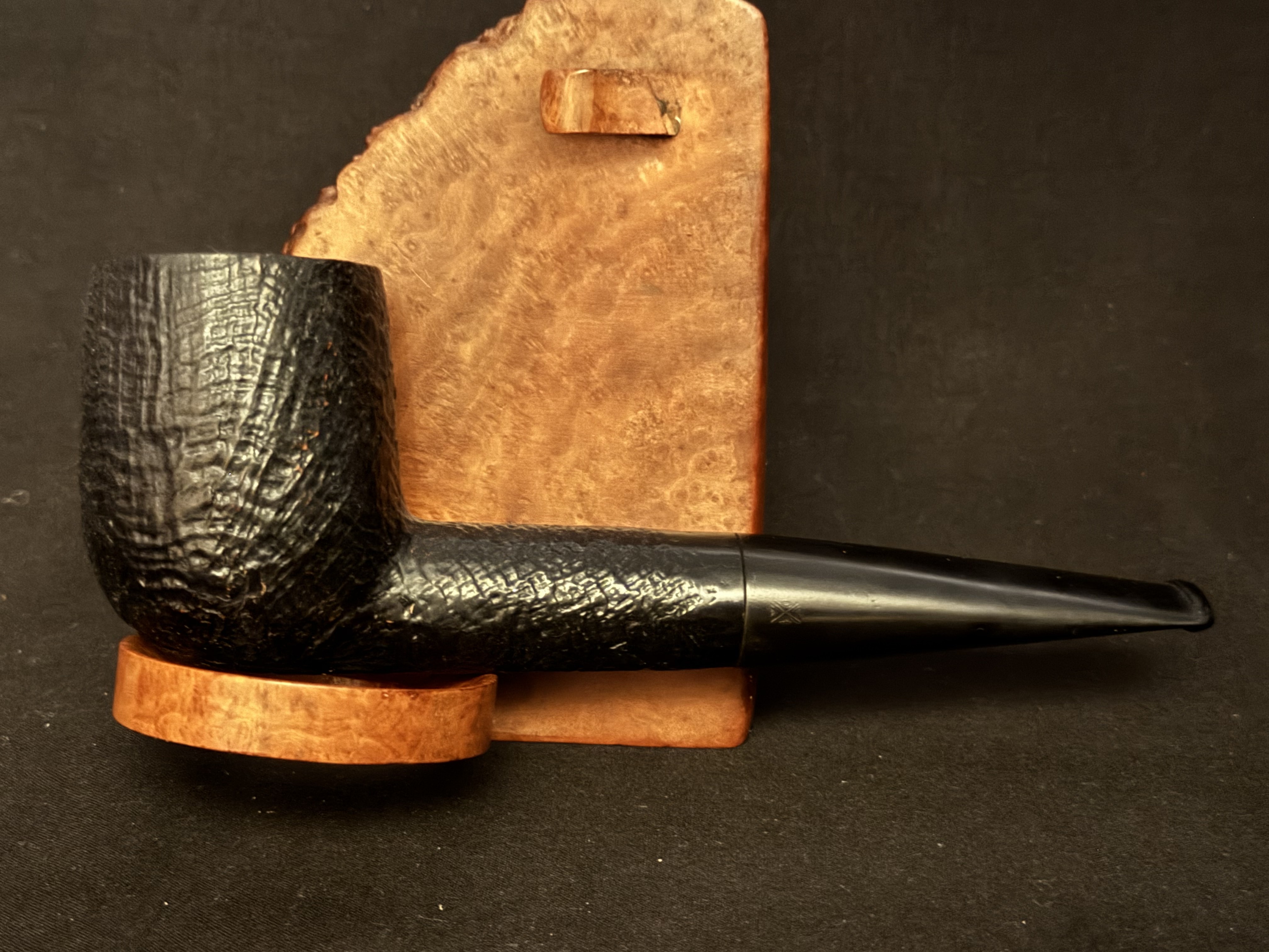 GBD Product Prince of Wales Sandblast Billiard Estate Pipe, Vulcanite Stem 4