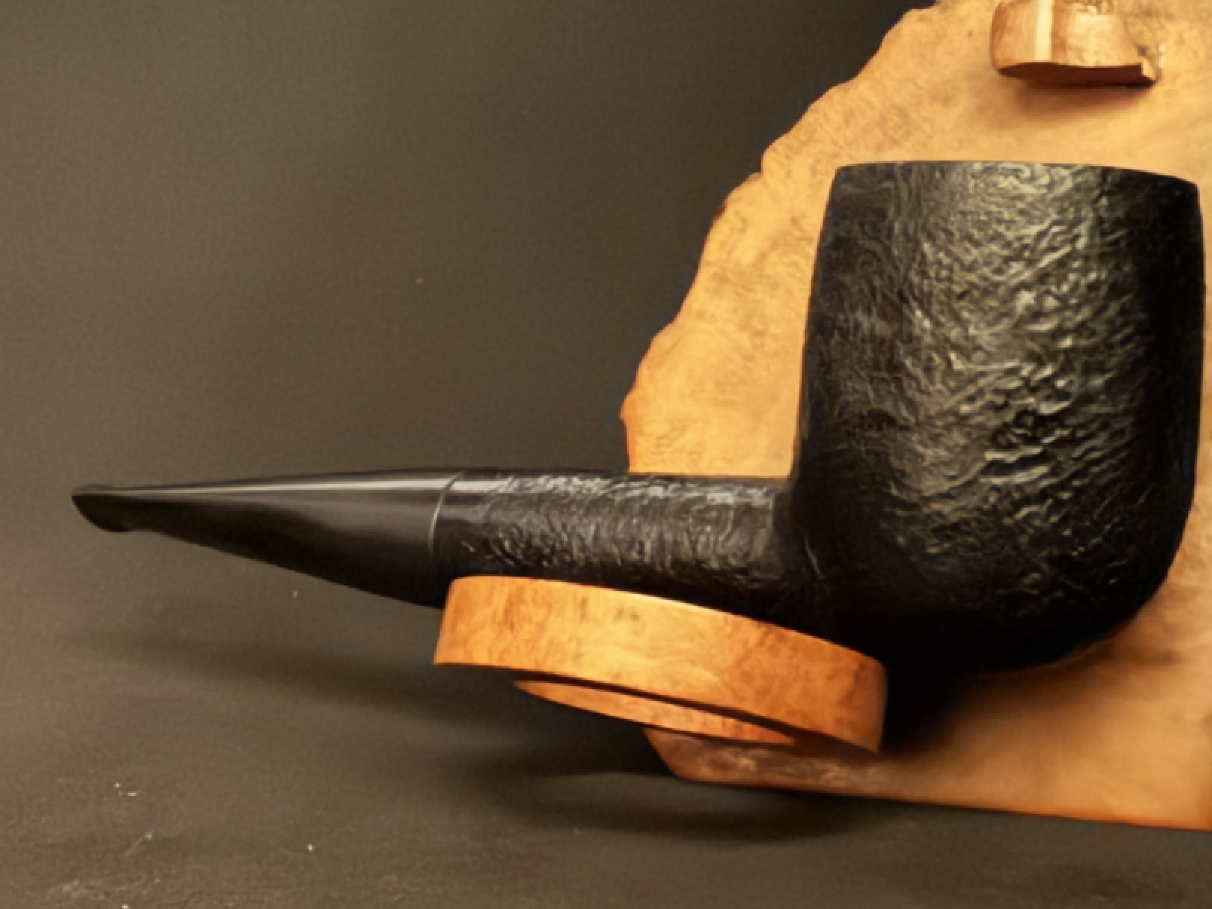 GBD Product Prince of Wales Sandblast Billiard Estate Pipe, Vulcanite Stem 8
