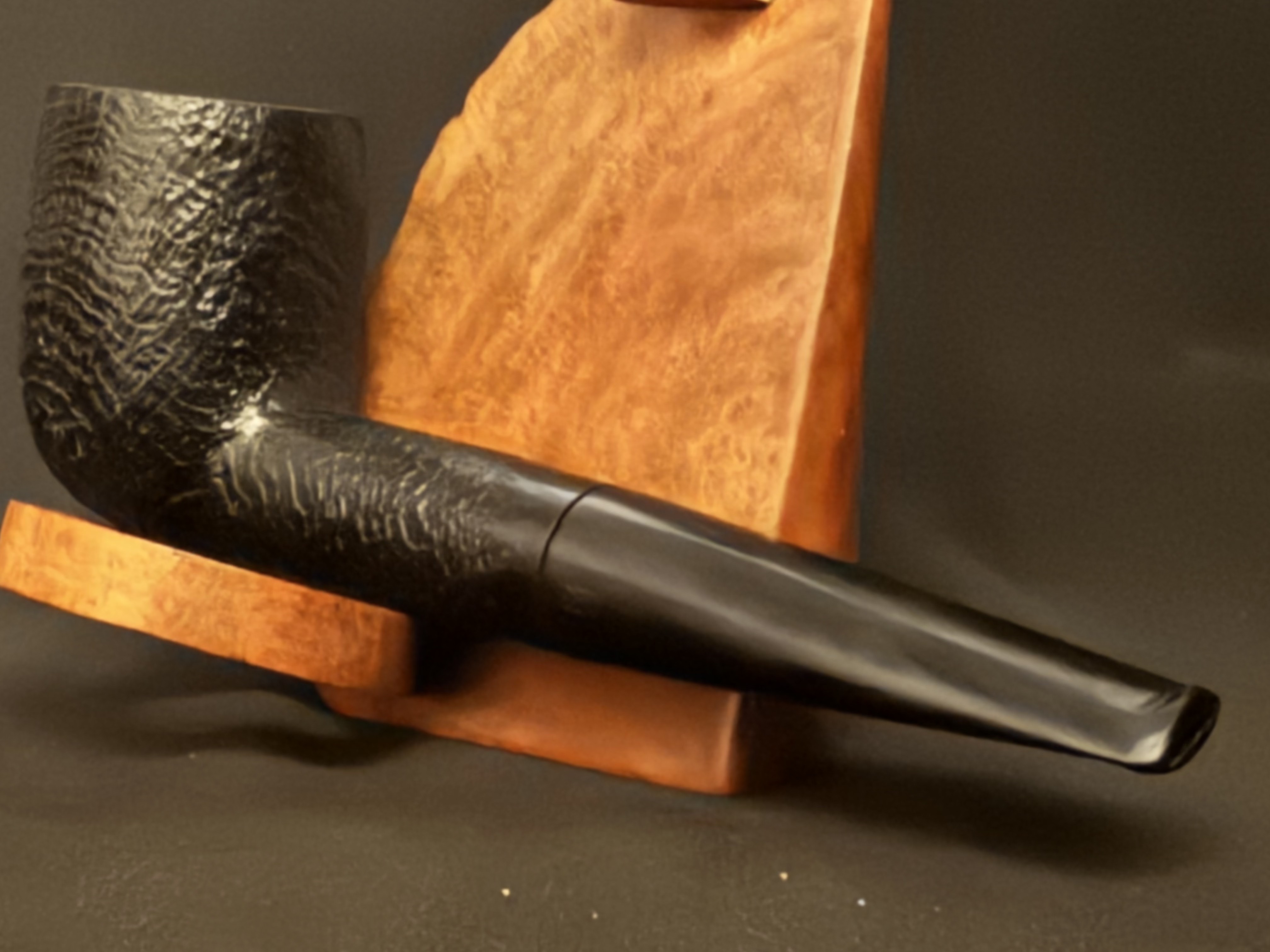 GBD Product Prince of Wales Sandblast Billiard Estate Pipe, Vulcanite Stem 9