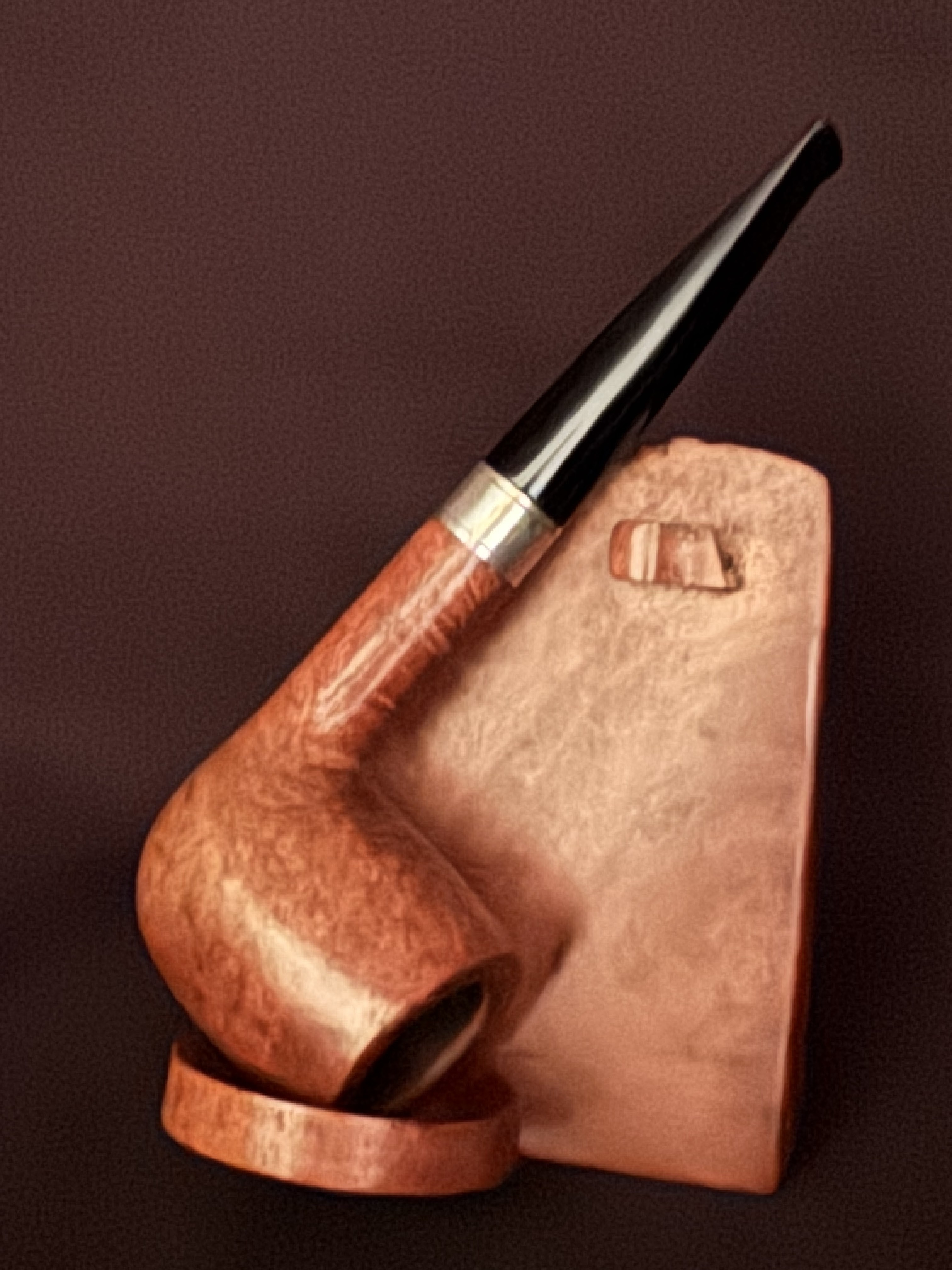 Georg Huber Collection Billiard 35/160 Smooth Vertical Grain Silver Band Estate Pipe 7