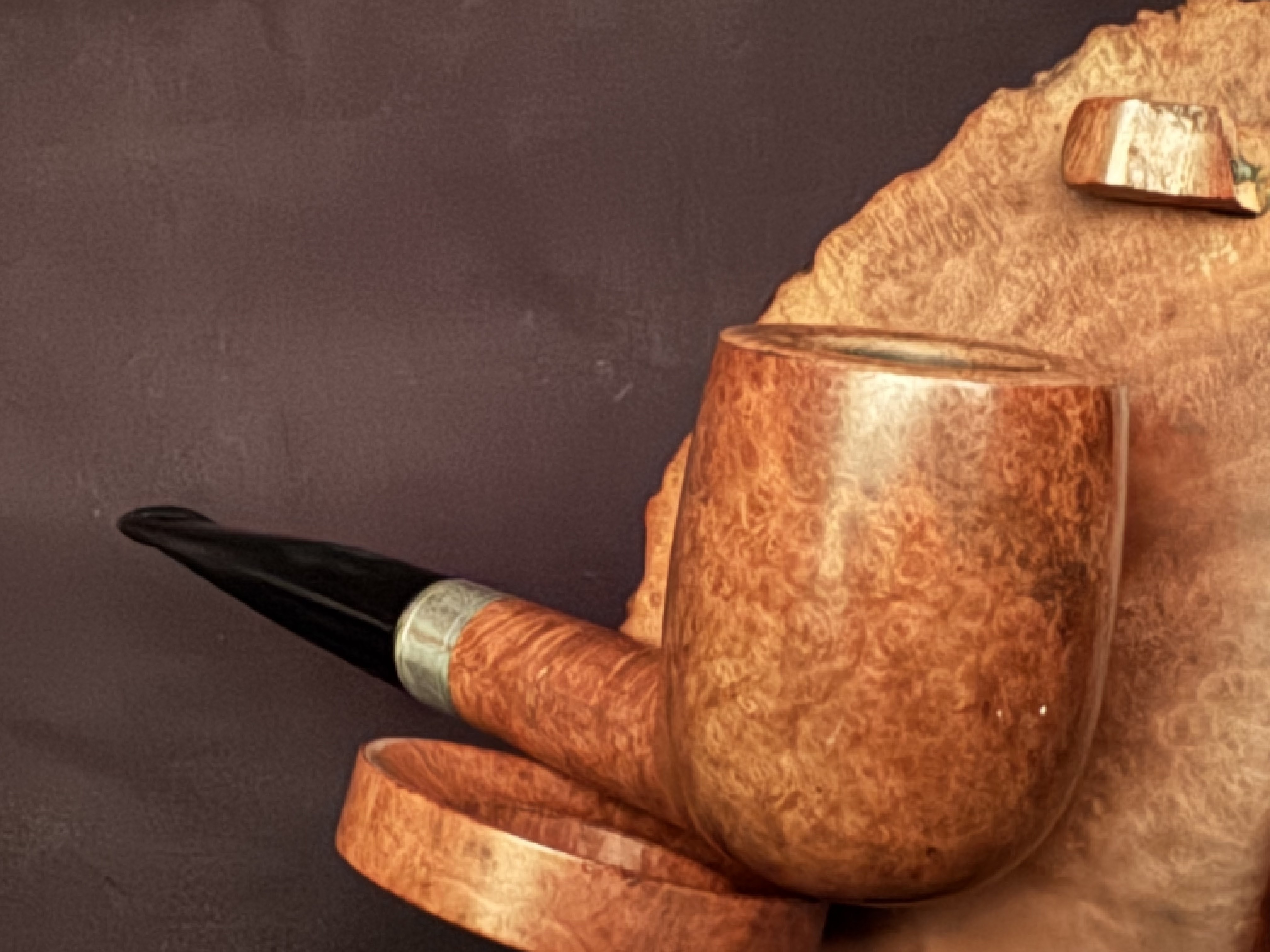 Georg Huber Collection Billiard 35/160 Smooth Vertical Grain Silver Band Estate Pipe 9