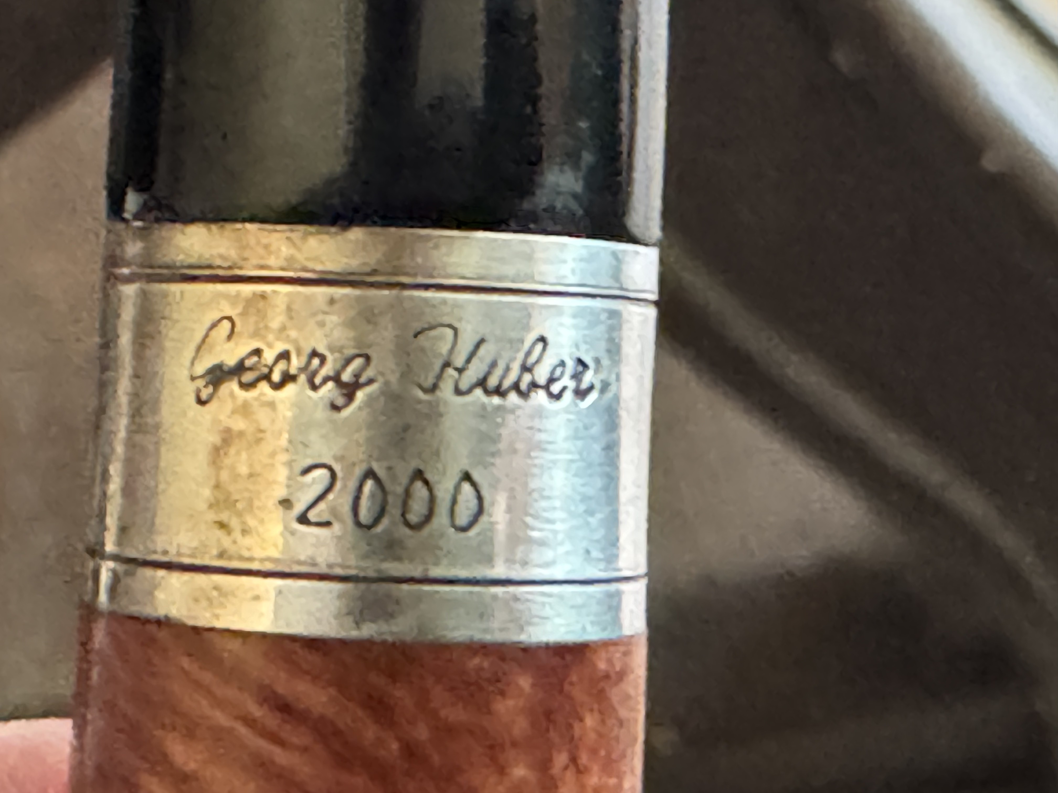 Georg Huber Collection Billiard 35/160 Smooth Vertical Grain Silver Band Estate Pipe 5