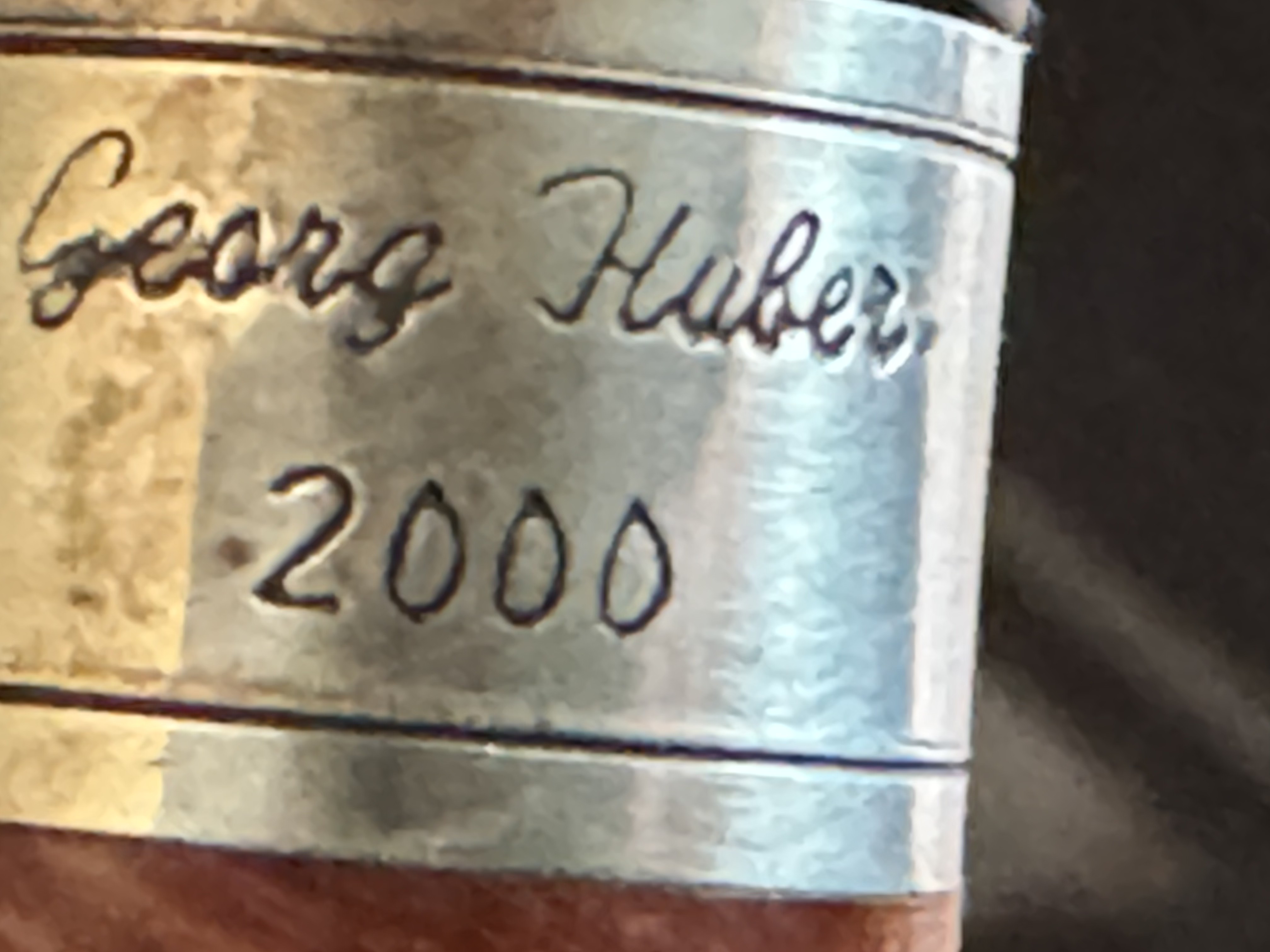 Georg Huber Collection Billiard 35/160 Smooth Vertical Grain Silver Band Estate Pipe 6