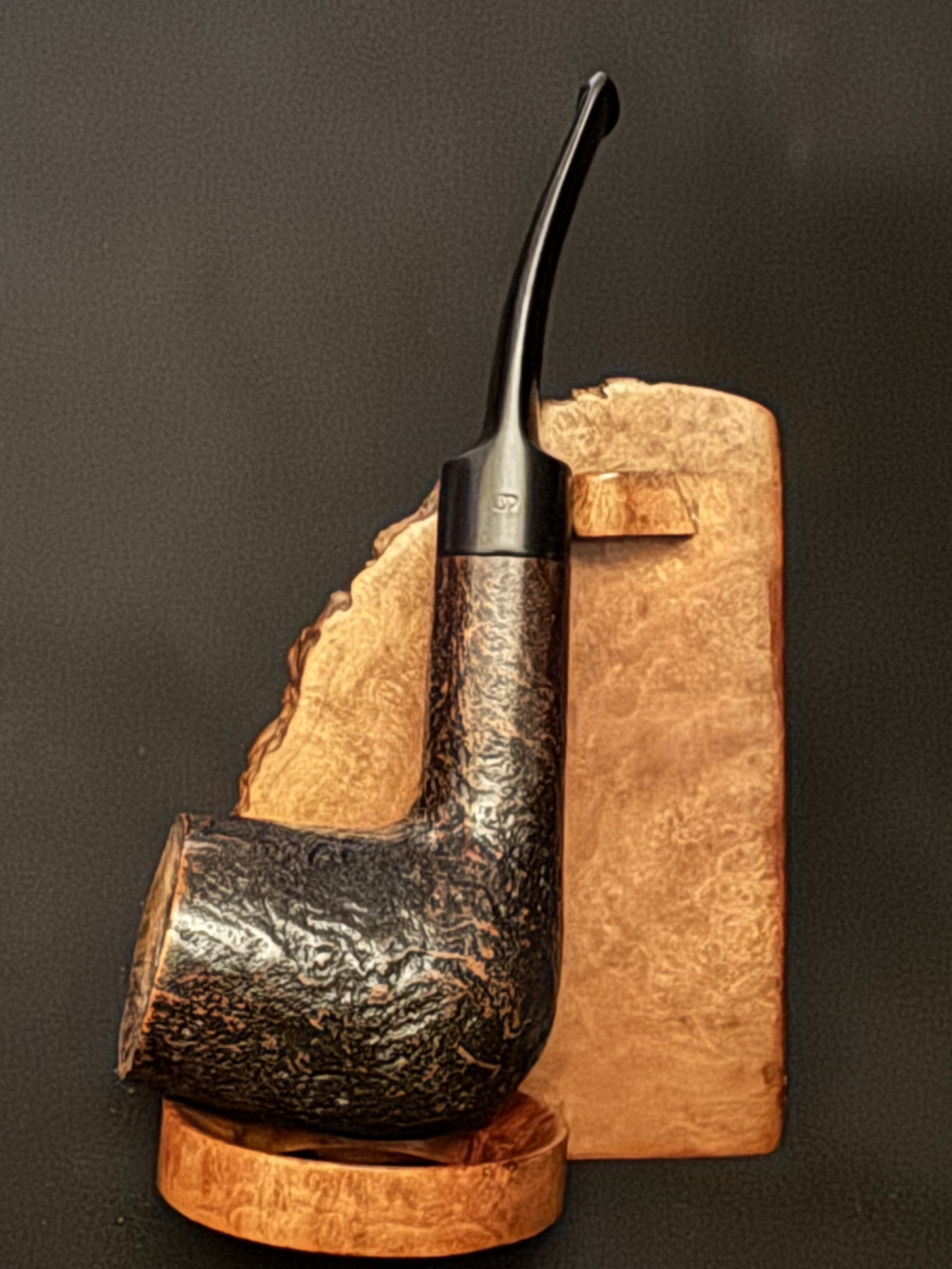 Georg Jensen Antik 972 91 Sandblast Bent Billiard Estate Pipe 9mm Filter