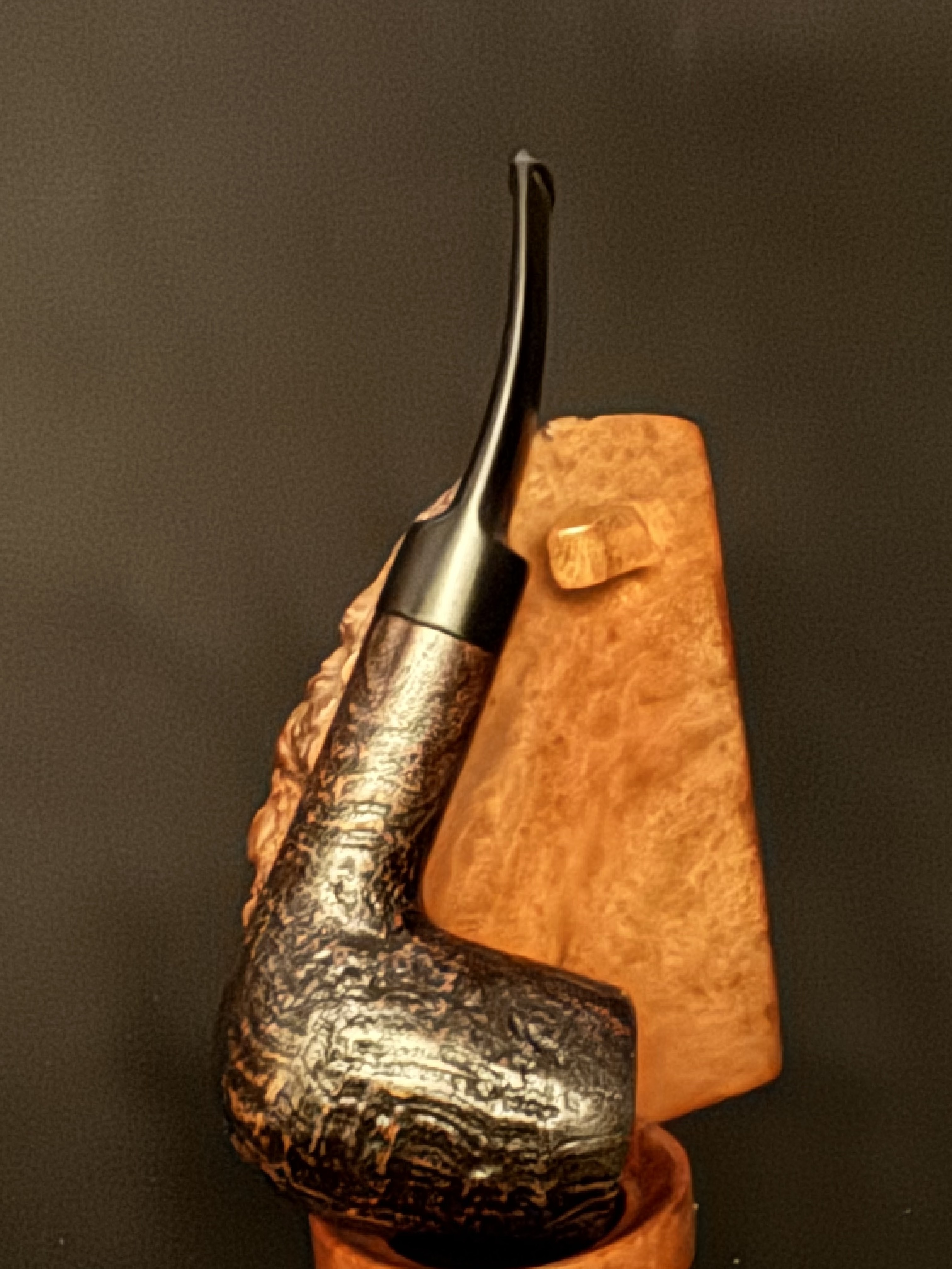 Georg Jensen Antik 972 91 Sandblast Bent Billiard Estate Pipe 9mm Filter 2