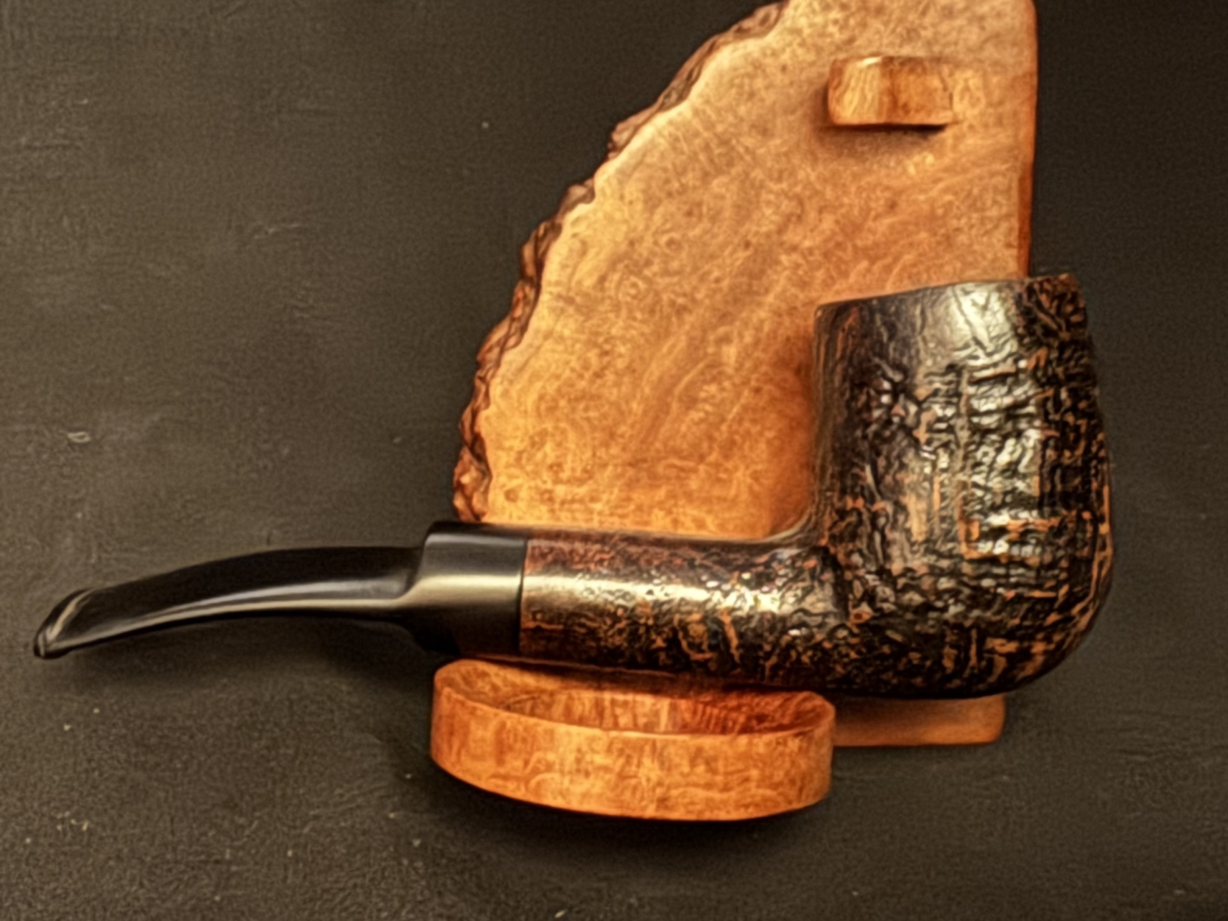 Georg Jensen Antik 972 91 Sandblast Bent Billiard Estate Pipe 9mm Filter 4