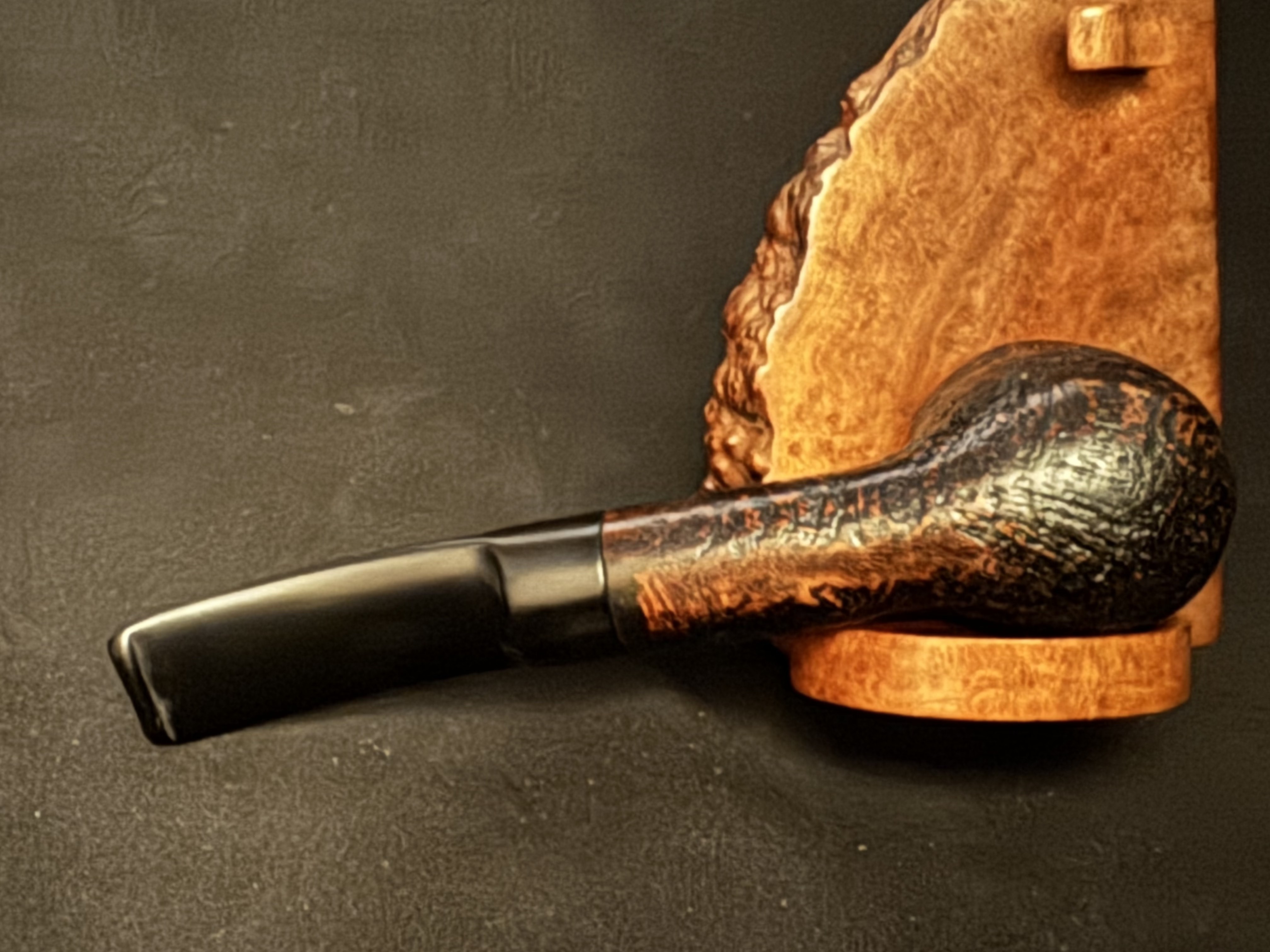 Georg Jensen Antik 972 91 Sandblast Bent Billiard Estate Pipe 9mm Filter 6