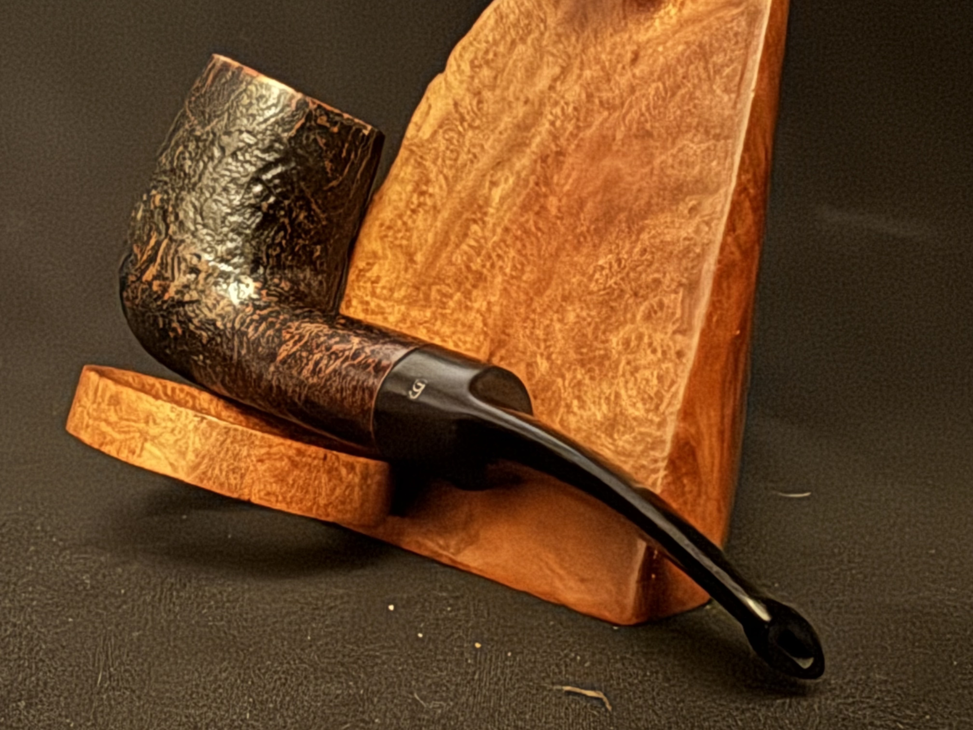 Georg Jensen Antik 972 91 Sandblast Bent Billiard Estate Pipe 9mm Filter 8