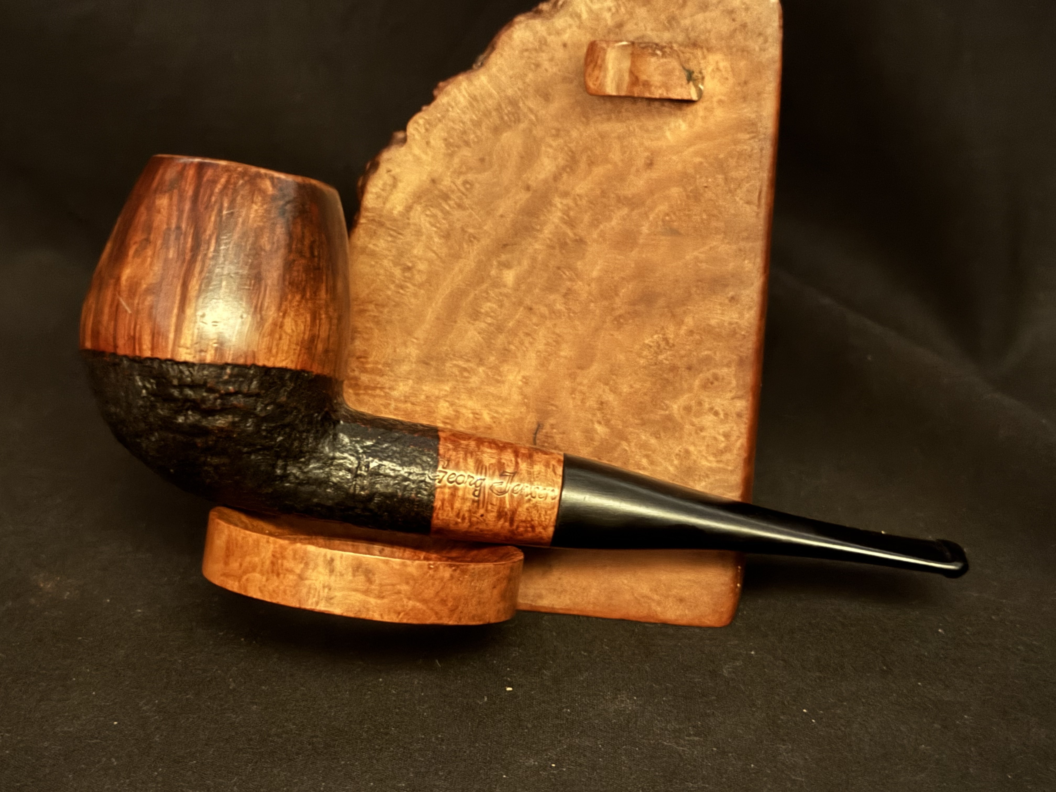 Georg Jensen Handmade Brandy Smooth Sandblast Vulcanite Stem Estate Pipe 3