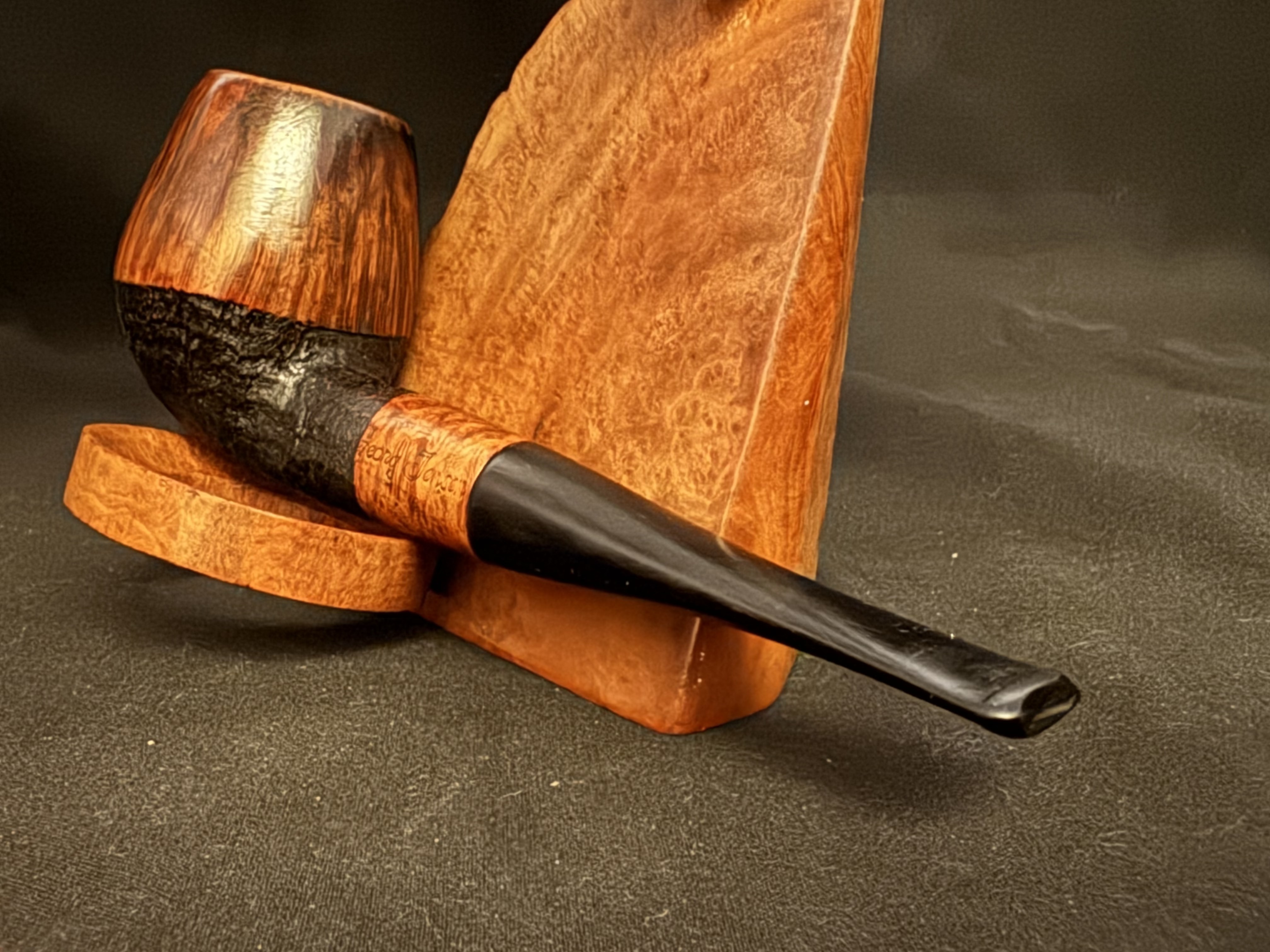 Georg Jensen Handmade Brandy Smooth Sandblast Vulcanite Stem Estate Pipe 8