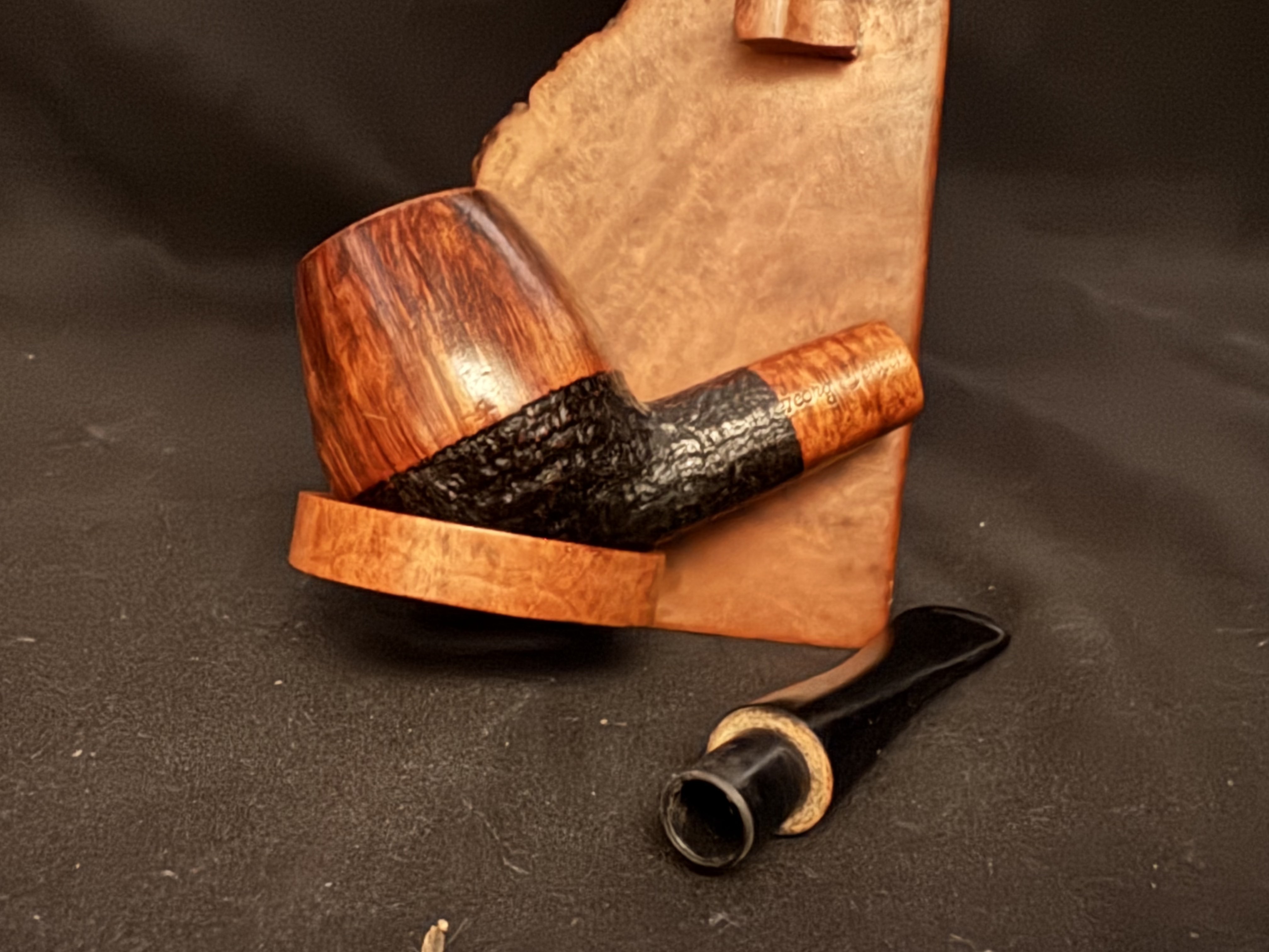 Georg Jensen Handmade Brandy Smooth Sandblast Vulcanite Stem Estate Pipe 9