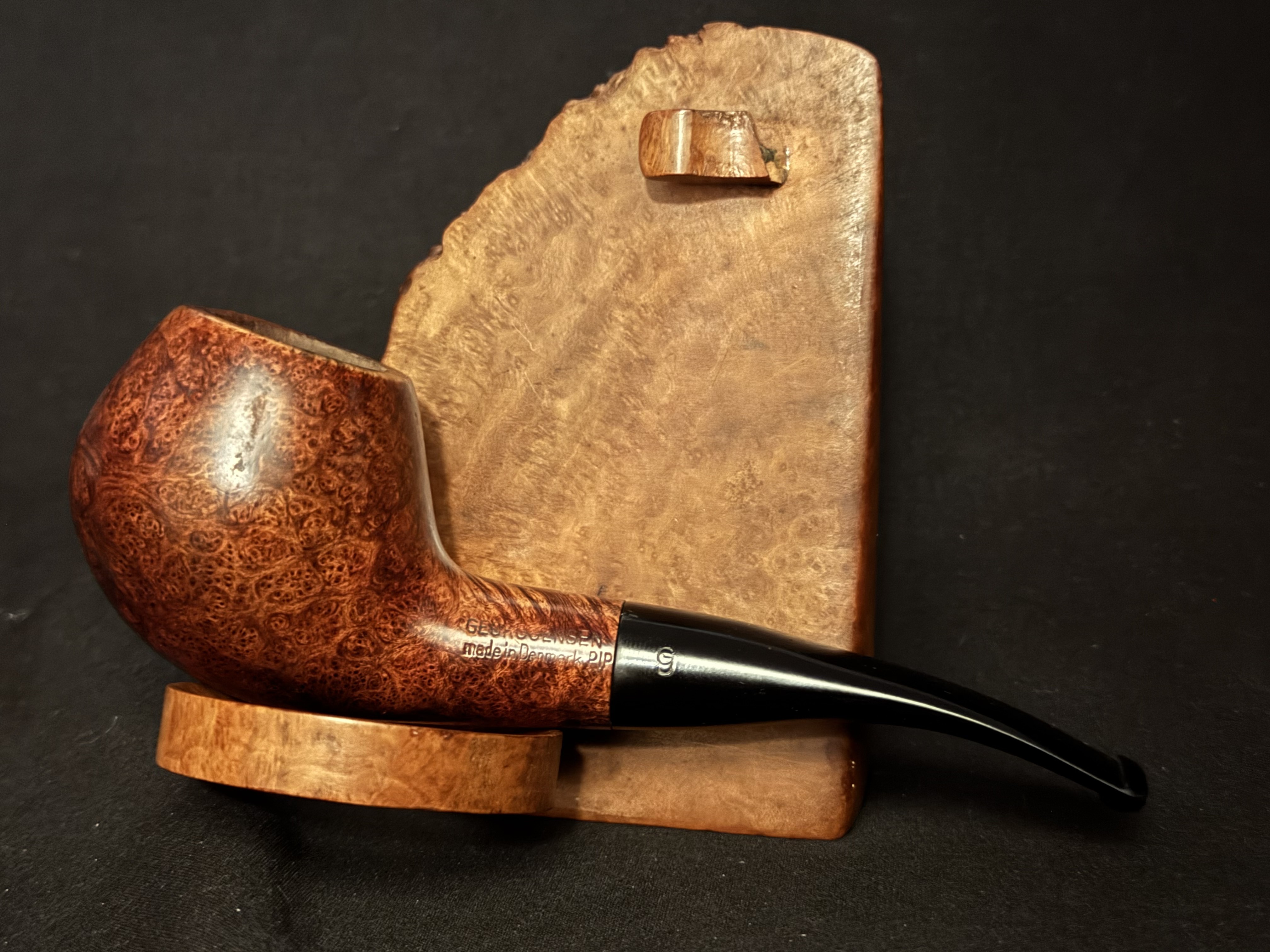Georg Jensen Stella Compact Smooth Apple Vulcanite Estate Pipe 9mm Filter 3