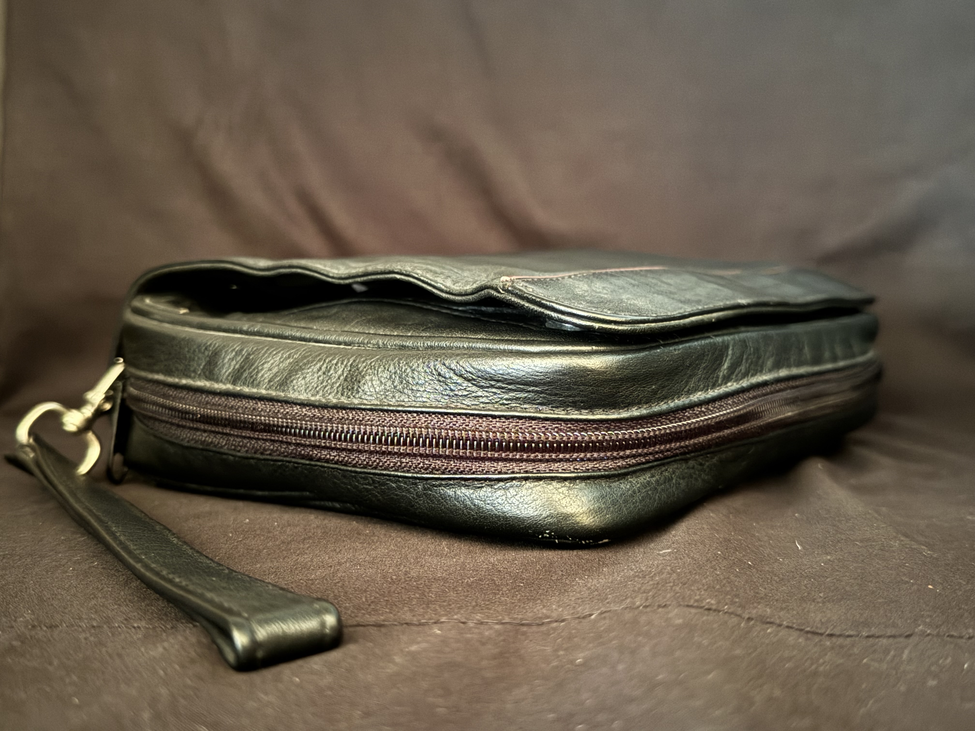German Black Genuine Leather Bag for Pipes and Accessories 8