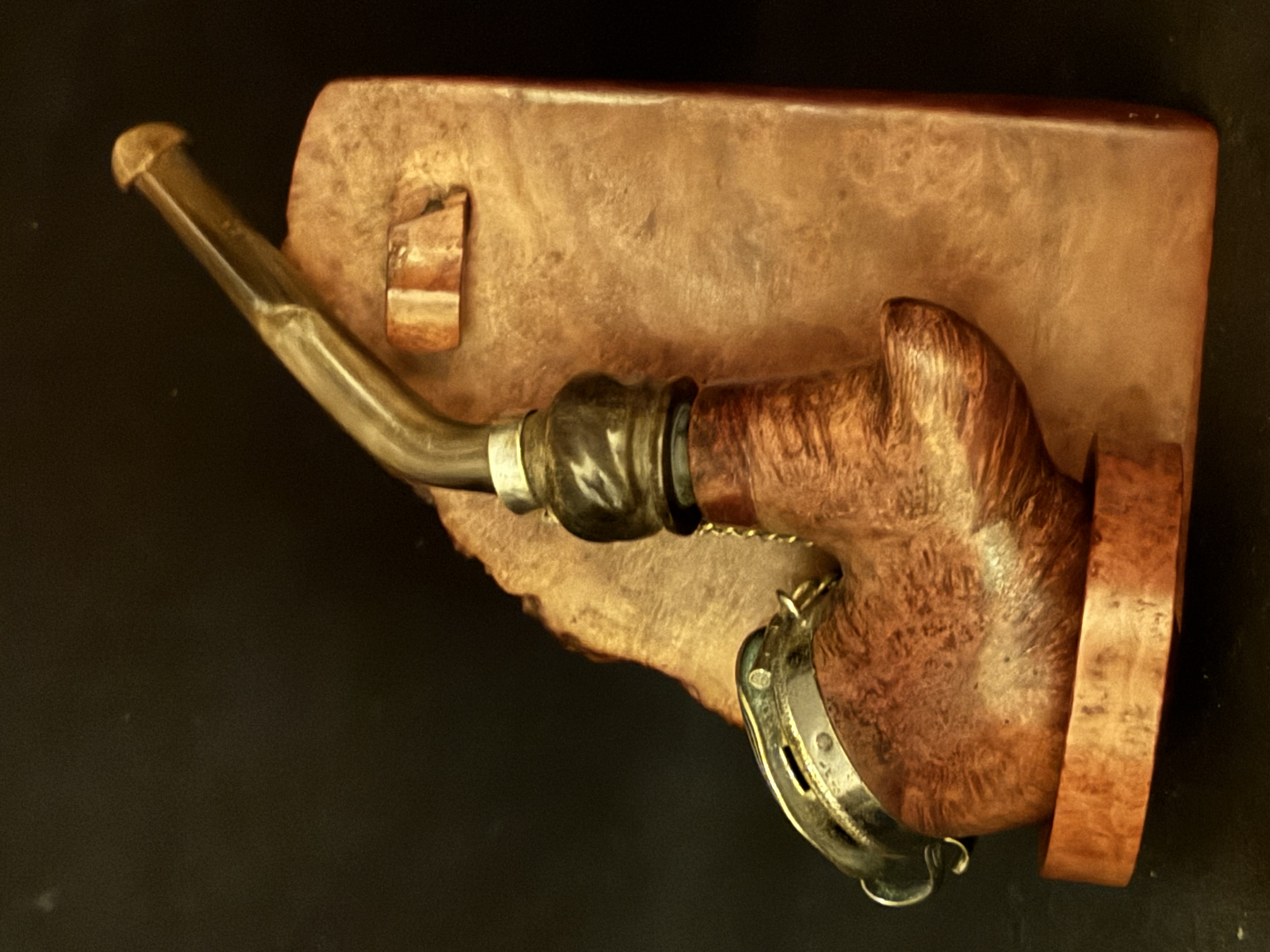 Bruyere Garantie Smooth Bent Pipe, Germany, Metal Windcap, Bakelite Stem, Unsmoked Estate Pipe