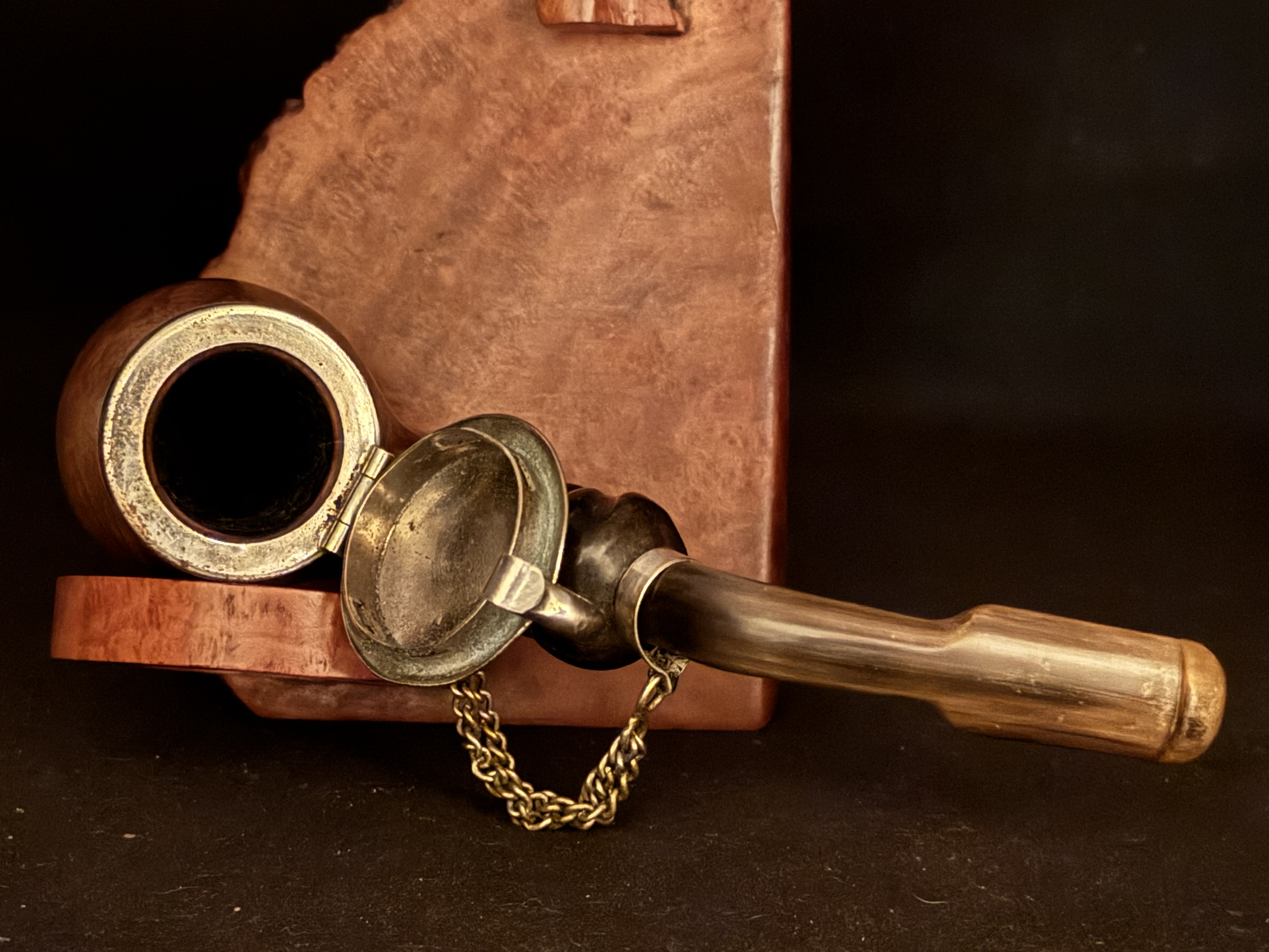 Bruyere Garantie Smooth Bent Pipe, Germany, Metal Windcap, Bakelite Stem, Unsmoked Estate Pipe 5