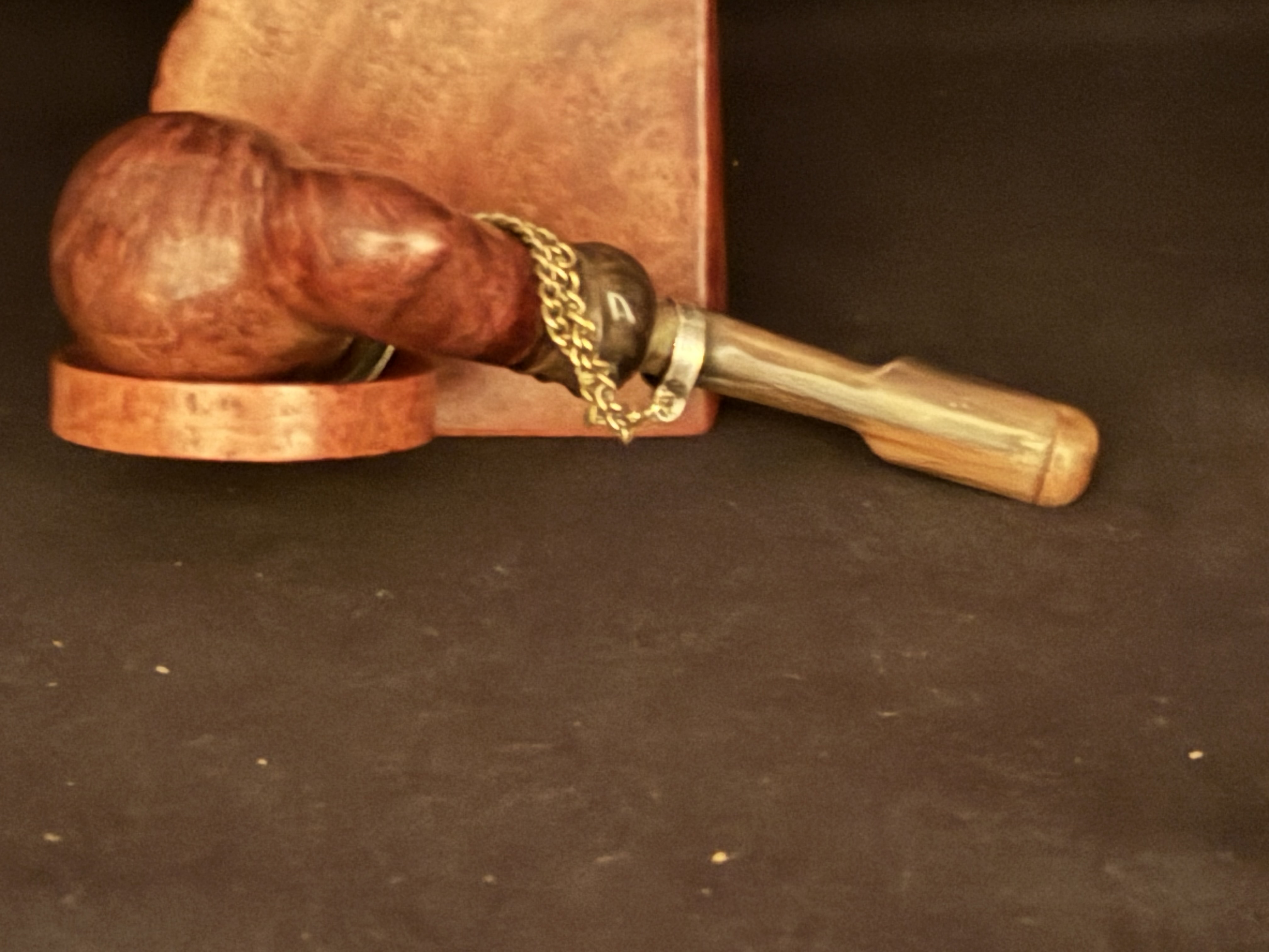 Bruyere Garantie Smooth Bent Pipe, Germany, Metal Windcap, Bakelite Stem, Unsmoked Estate Pipe 7