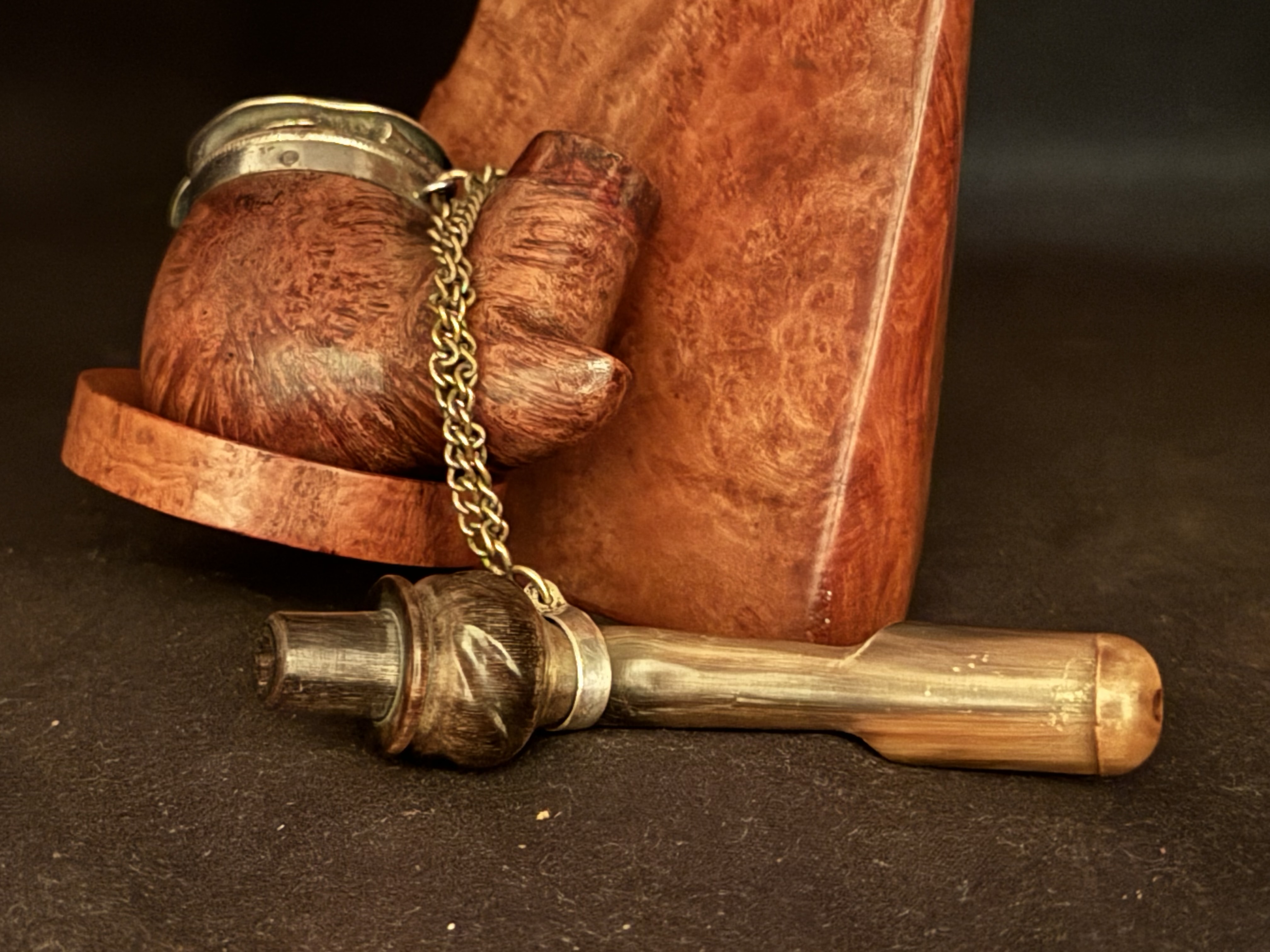 Bruyere Garantie Smooth Bent Pipe, Germany, Metal Windcap, Bakelite Stem, Unsmoked Estate Pipe 10