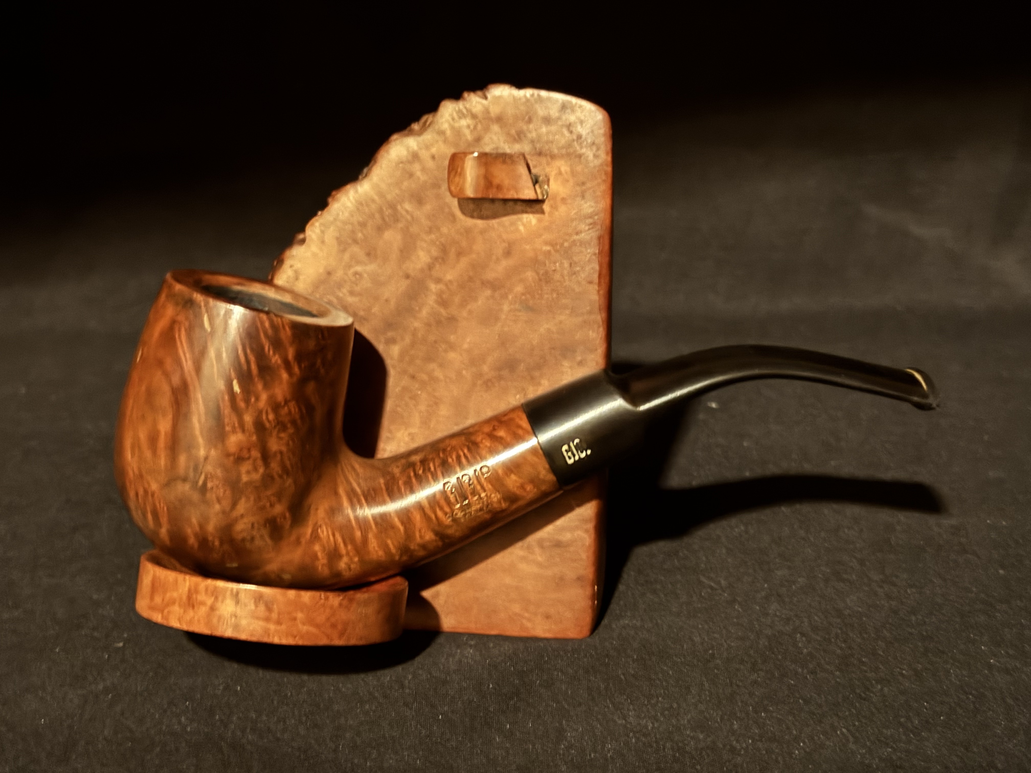 GIGI Collection Italia Studio X3 328 Smooth Bent Billiard Estate Pipe, Vulcanite Stem 3