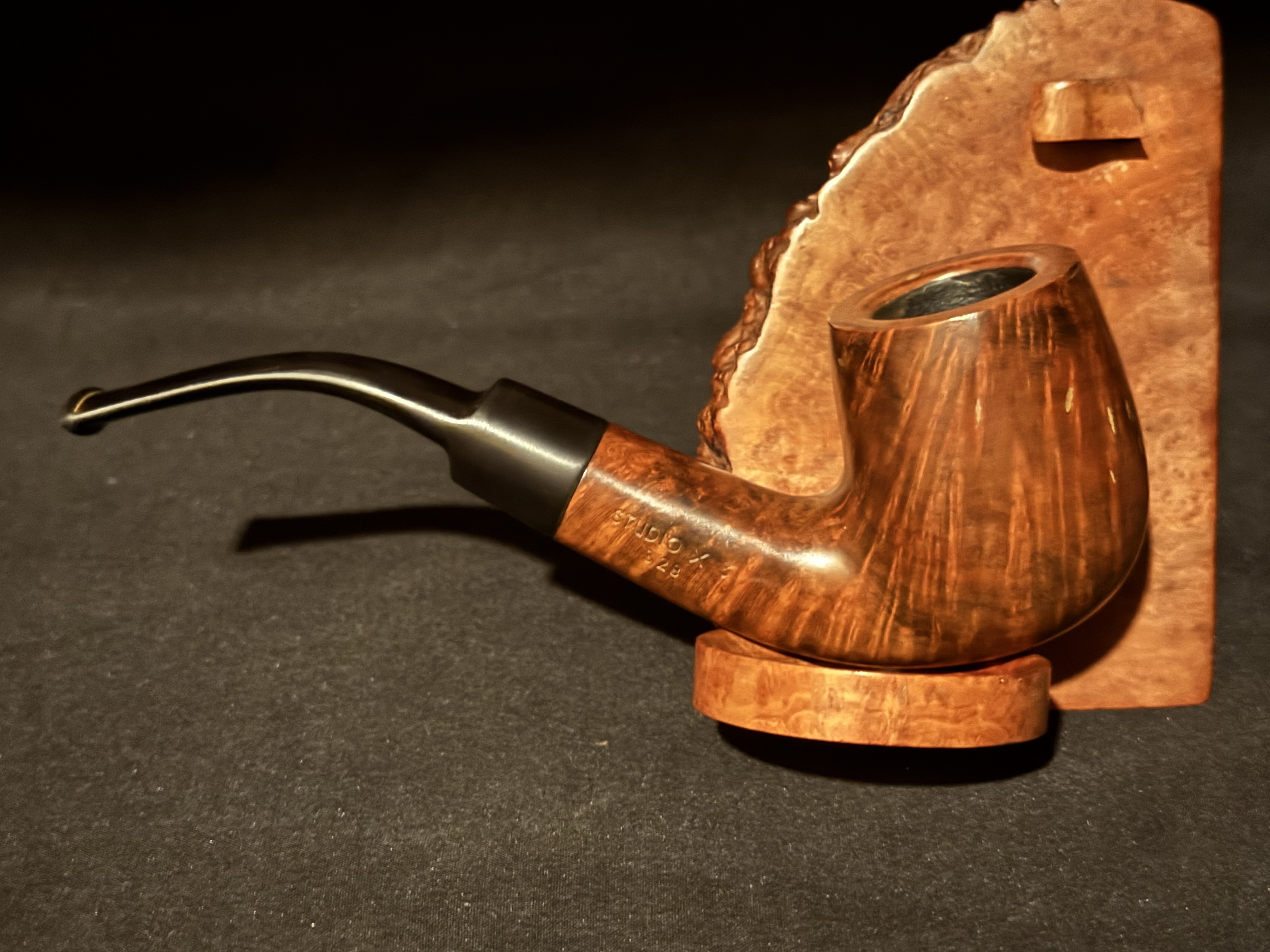 GIGI Collection Italia Studio X3 328 Smooth Bent Billiard Estate Pipe, Vulcanite Stem 4