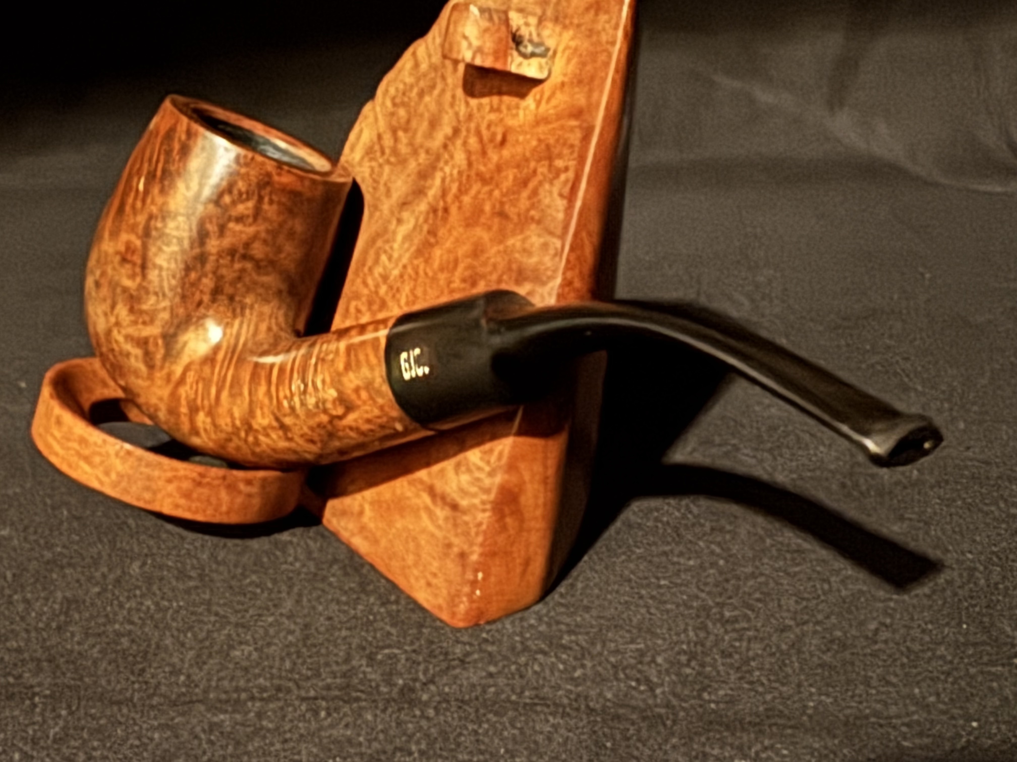 GIGI Collection Italia Studio X3 328 Smooth Bent Billiard Estate Pipe, Vulcanite Stem 8